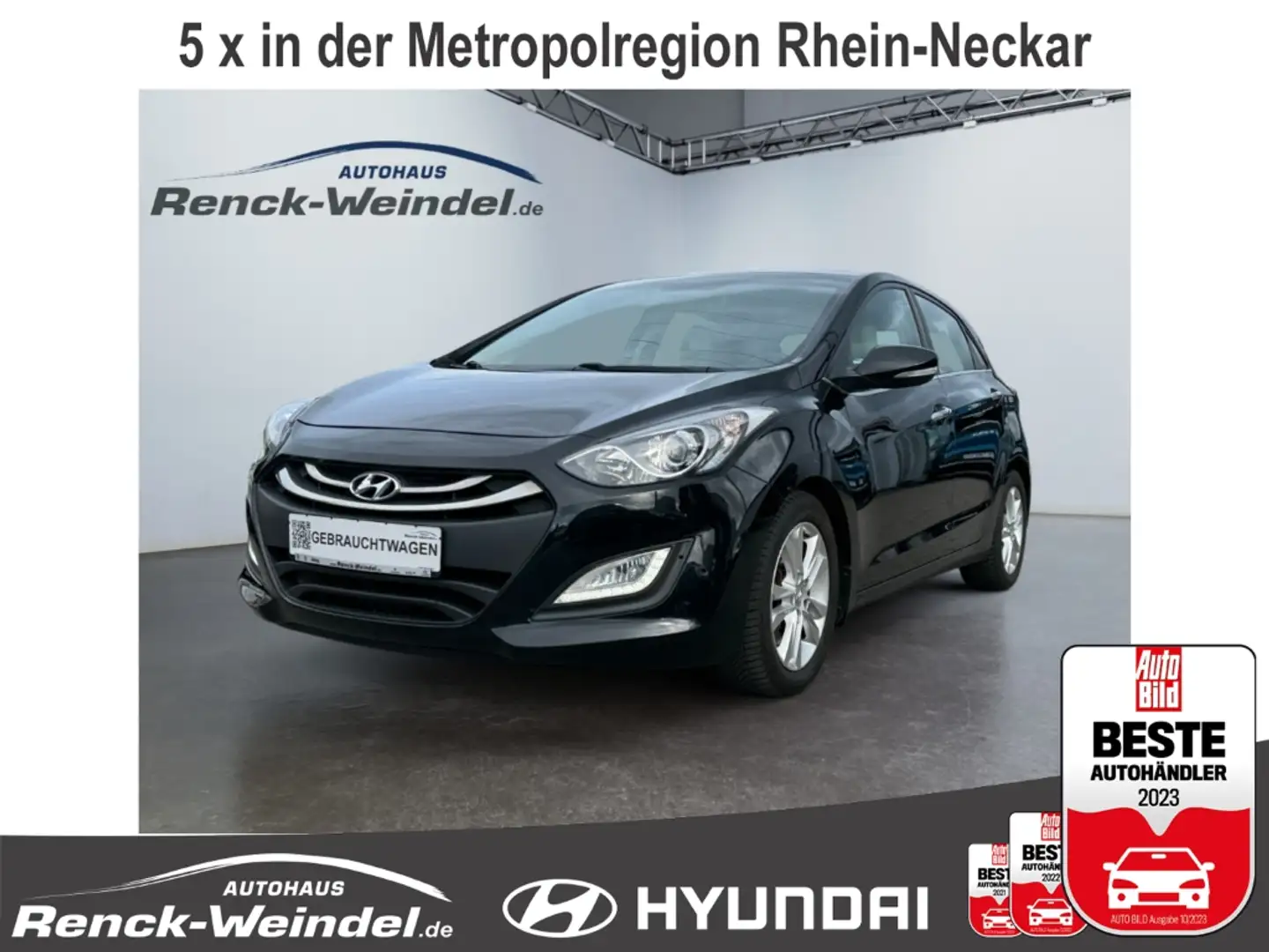 Hyundai i30 1.6 Klimaautom Lichtsensor Rückfahrkam. Panorama B Schwarz - 1