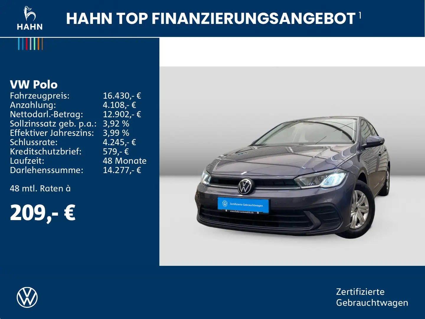 Volkswagen Polo 1.0 LED Klima PDC GRA Bluetooth Grau - 2