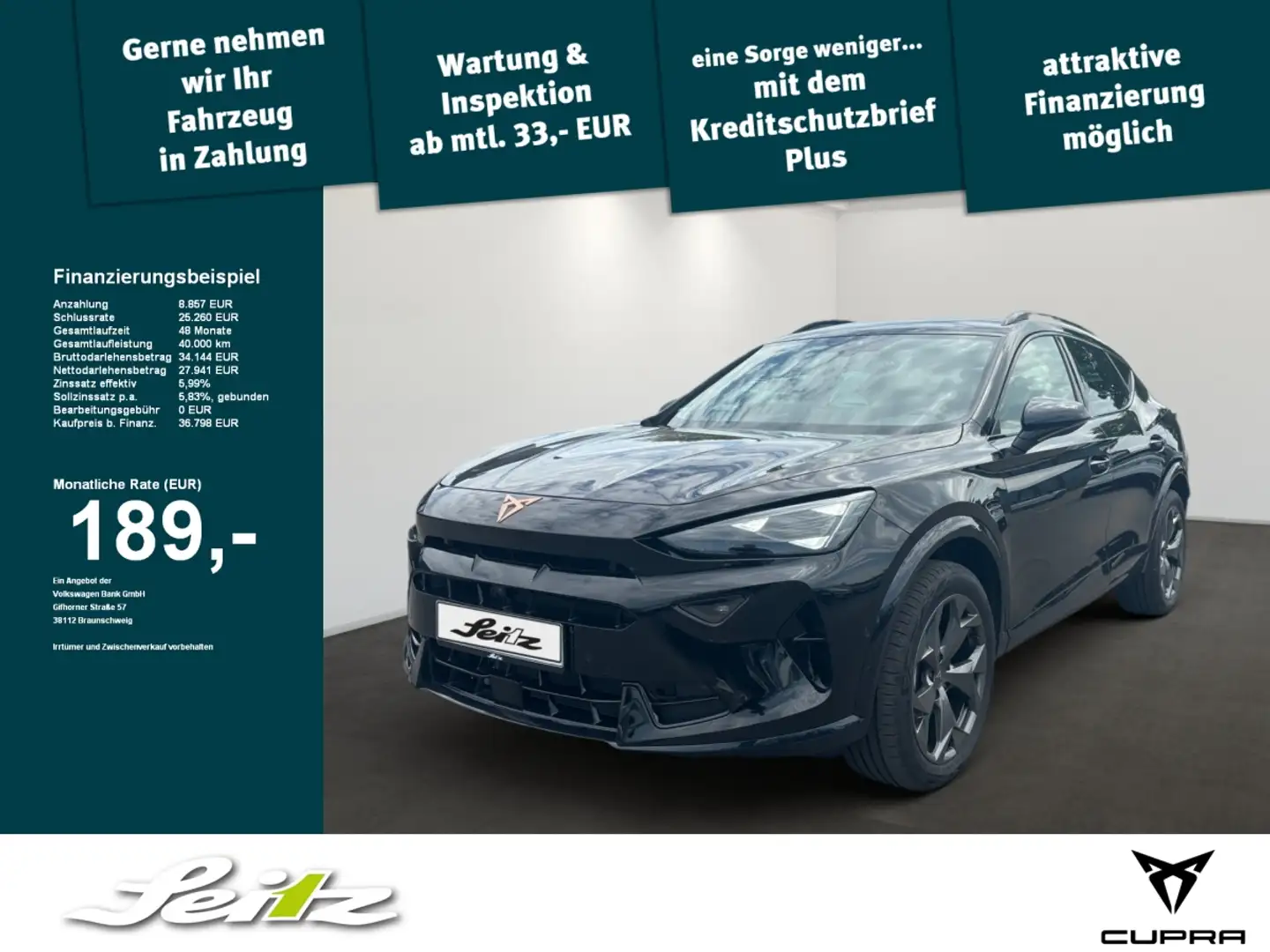 CUPRA Formentor 2.0 TDI *NAVI*KAMERA*WINTERPAKET* Noir - 1