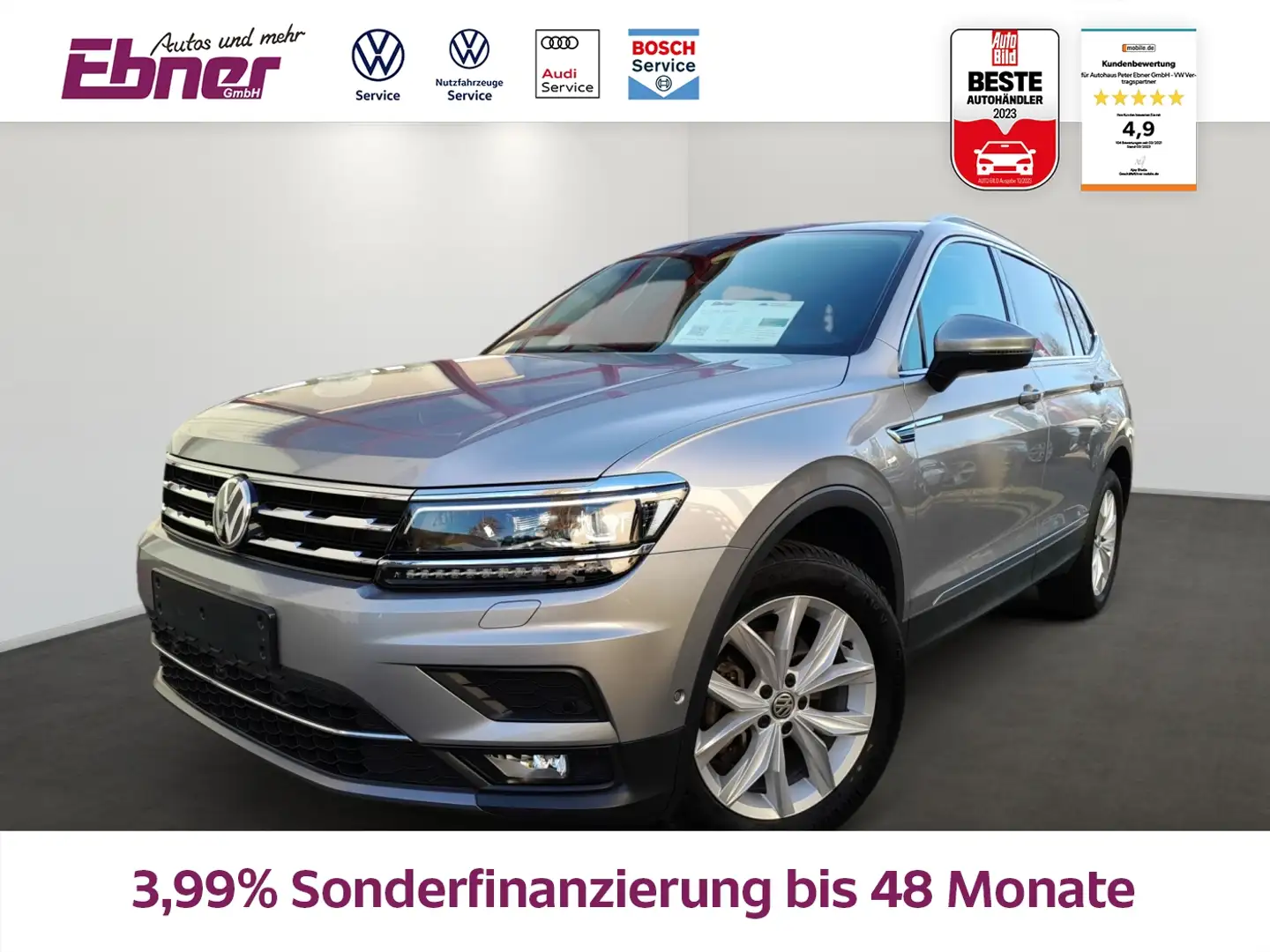 Volkswagen Tiguan Allspace HIGHLINE TSI DSG AHK+KAMERA+HEAD-UP+DYNAUDIO+LED+N Argent - 1