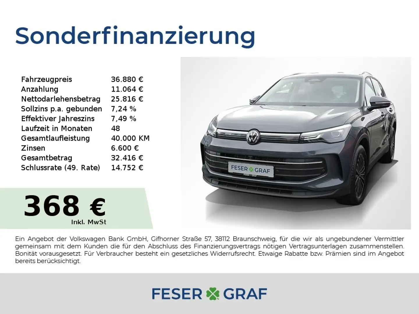 Volkswagen Tiguan LIFE 2.0TDI 110KW DSG AHK Area View ACC Grau - 1