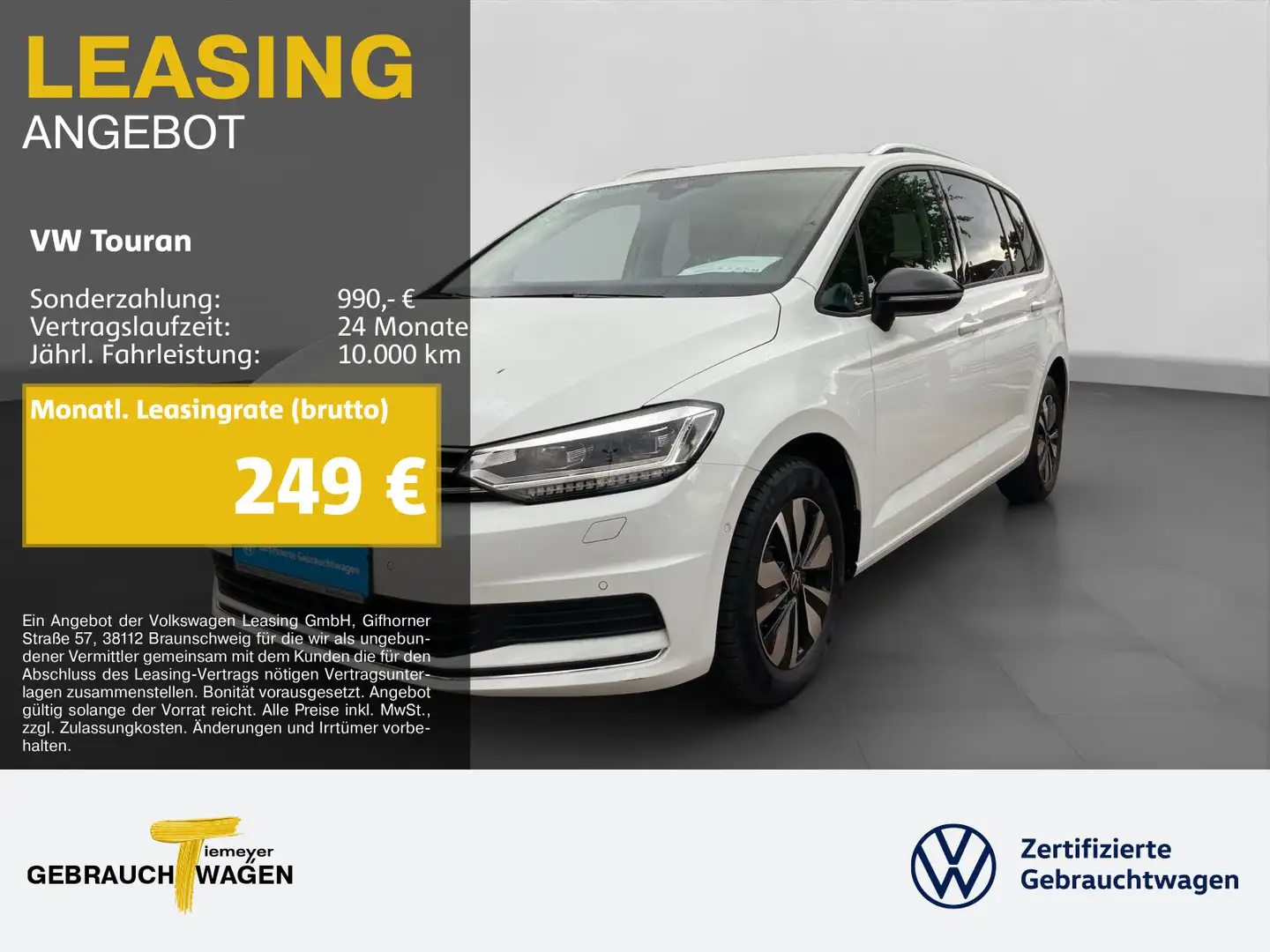 Volkswagen Touran 1.5 TSI DSG GOAL IQ.LIGHT 7SITZE AHK Bianco - 1