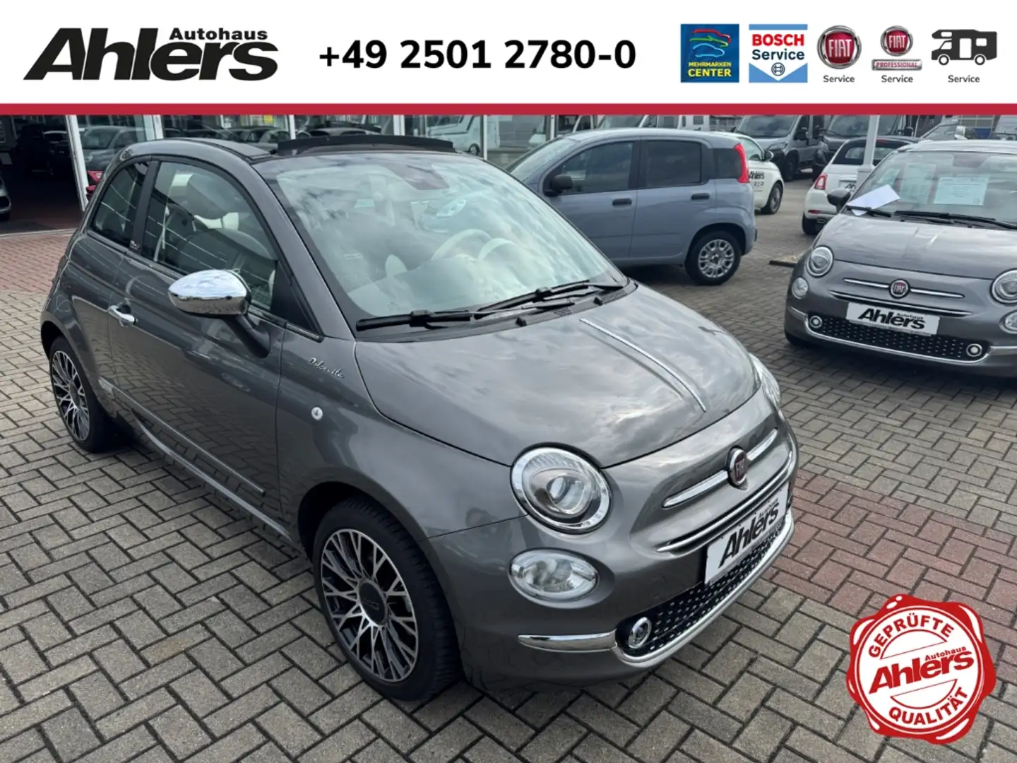 Fiat 500C Dolcevita+NAVI+ALLWETTER+KLIMAAUTO+PDC+16ZOLL+TEMP Grau - 1