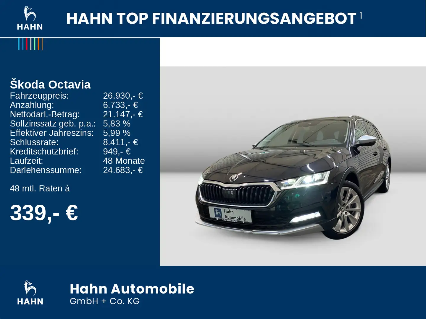 Skoda Octavia Combi Scout 2.0 TDI 4x4 DSG AHK Navi ACC Schwarz - 2
