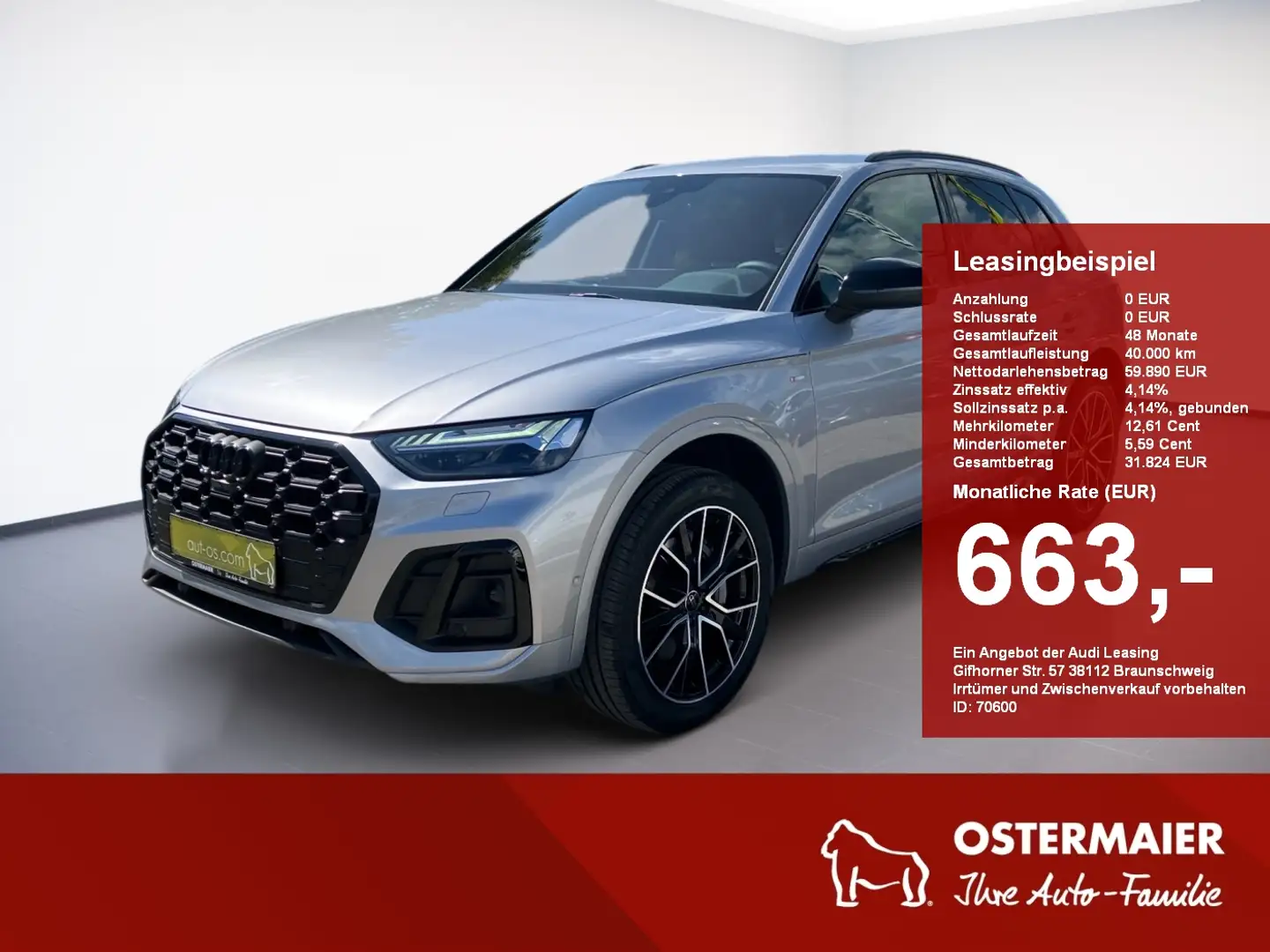 Audi Q5 S-LINE QUATTRO 50TFSIe 299PS.STRONIC.MATRIX.NAVI.A Silber - 1