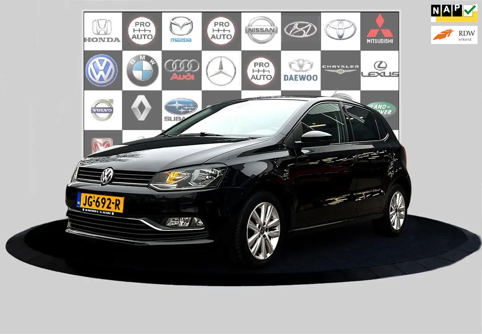 Volkswagen Polo 1.2 TSI Highline Cruise_Clima_Rijdt uitstekend Zwart - 1