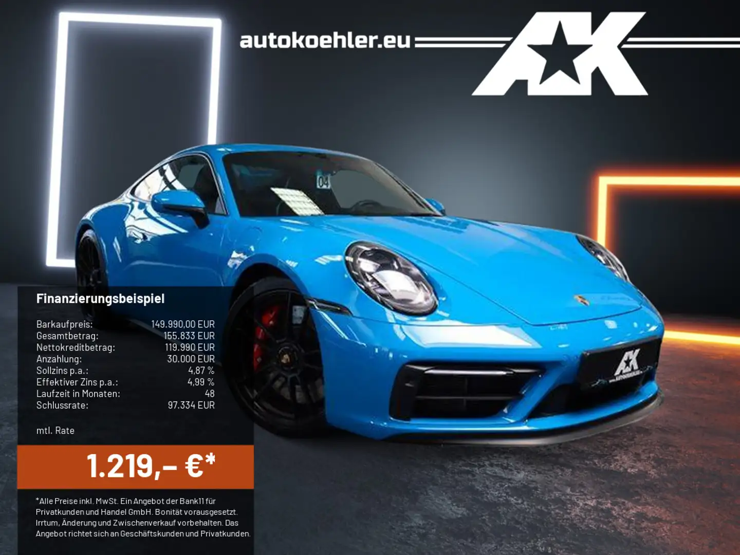 Porsche 992 GTS Sport-Design Sportabgas Carbon Bleu - 1