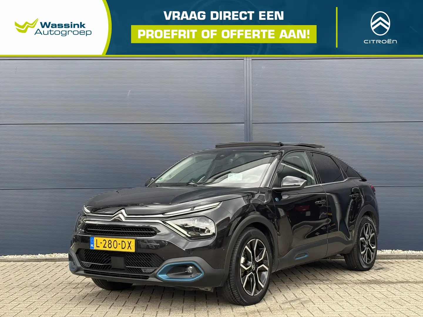 Citroen E-C4 Electric EV 50kWh 136pk Shine | Schuif-/kanteldak | Apple C Zwart - 1