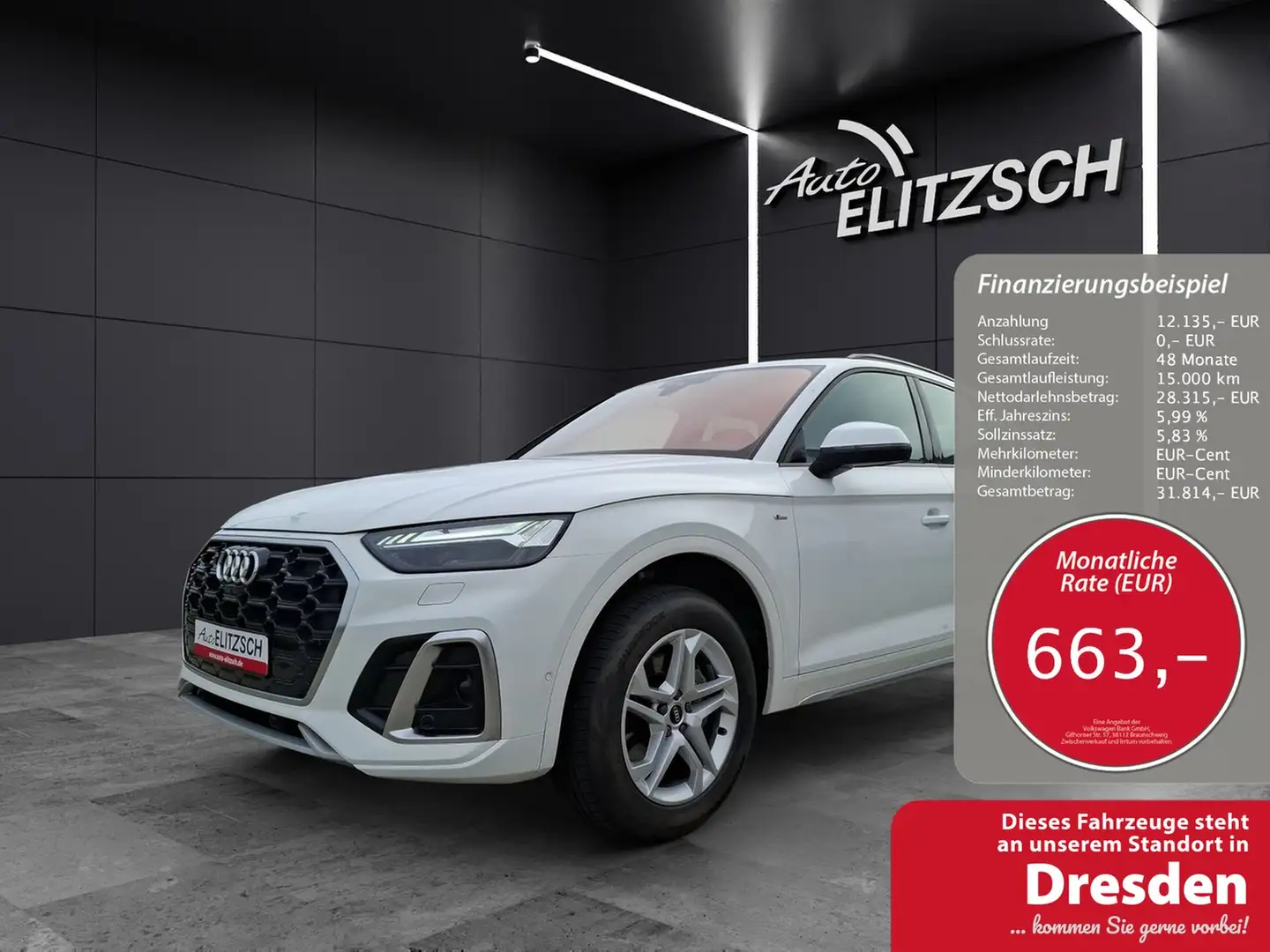 Audi Q5 40 TDI quattro S-line S-tronic STH Matrix AHK N... Weiß - 1