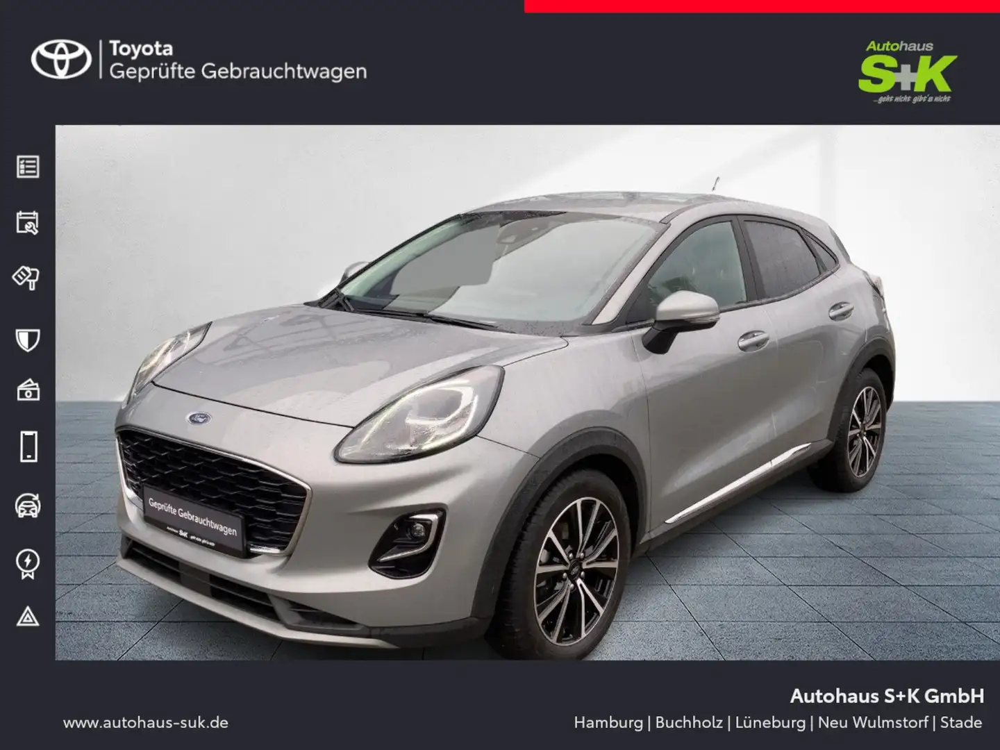 Ford Puma 1.0 EcoBoost Mild Hybrid Titanium*SHZ*KLIMA* Silber - 1