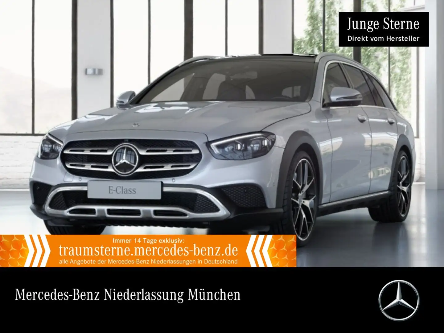 Mercedes-Benz E 450 T 4M AVANTG+PANO+360+AHK+MULTIBEAM+FAHRASS Silber - 1