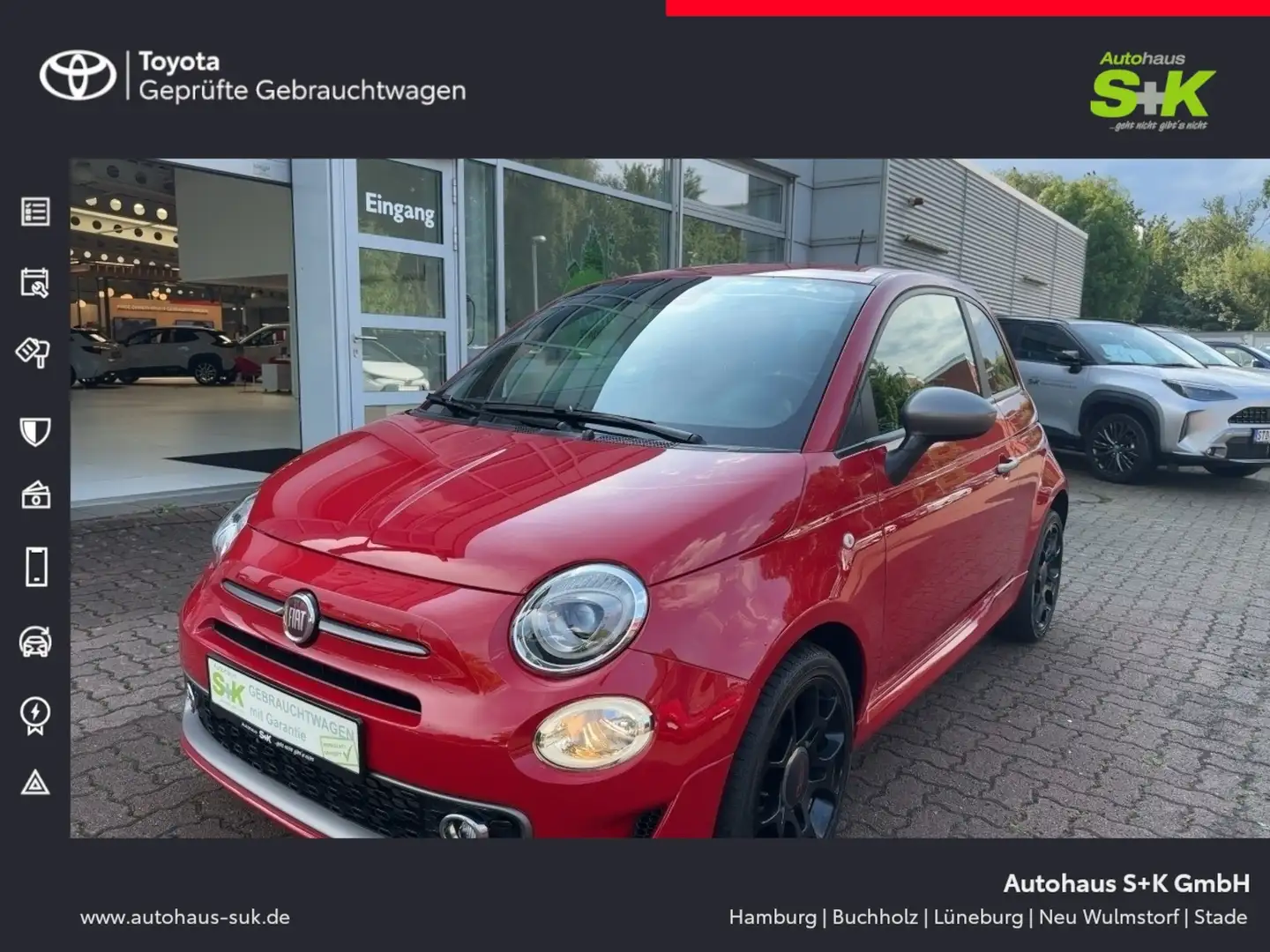 Fiat 500 Lounge++++TEMPOMAT+LICHTAUTOMATIK+PDC+++++++ Rot - 1