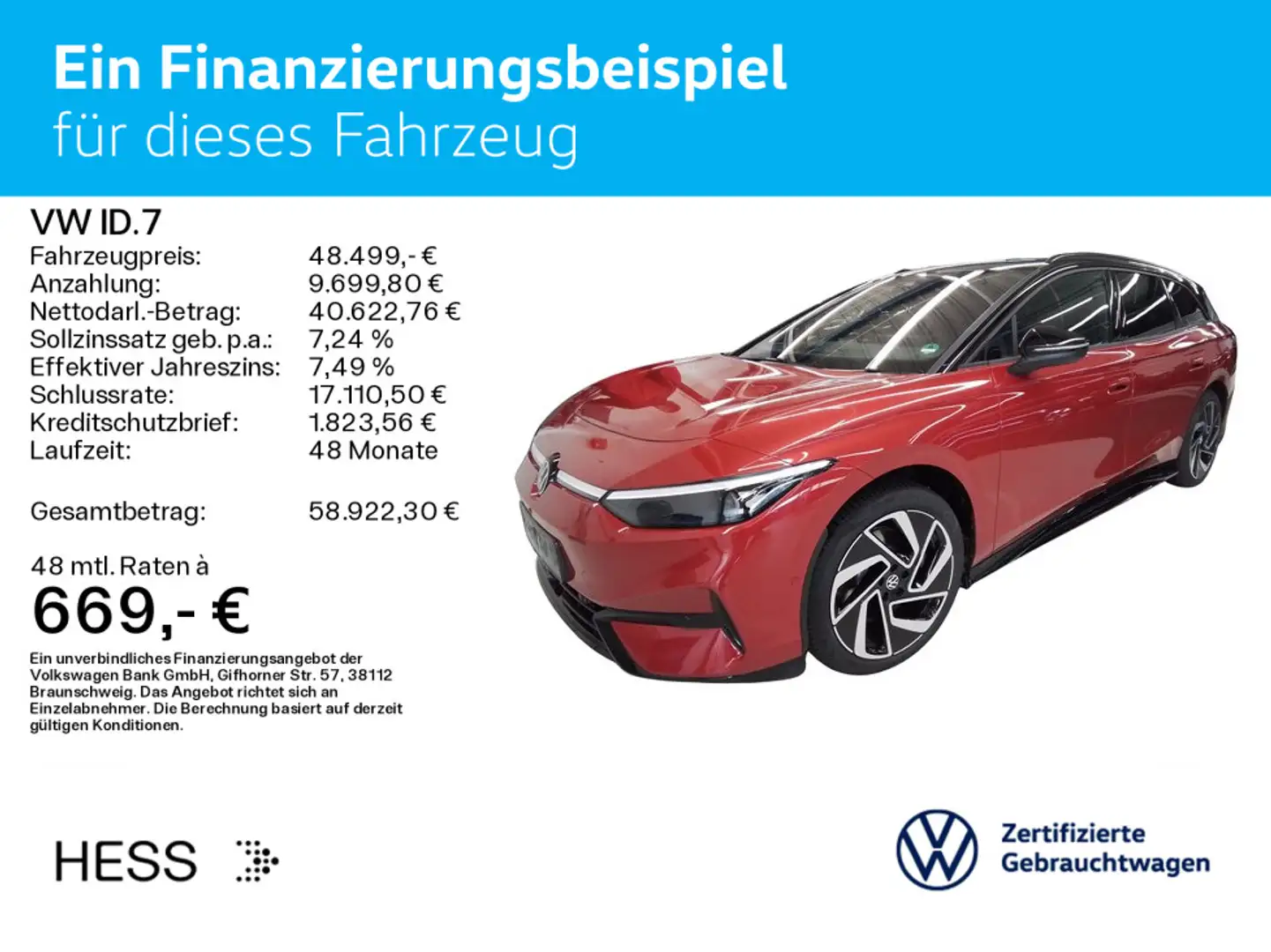 Volkswagen ID.7 Tourer Pro*BLACK-STYLE*AHK*KAMERA*IQ.LIGHT* Rouge - 2