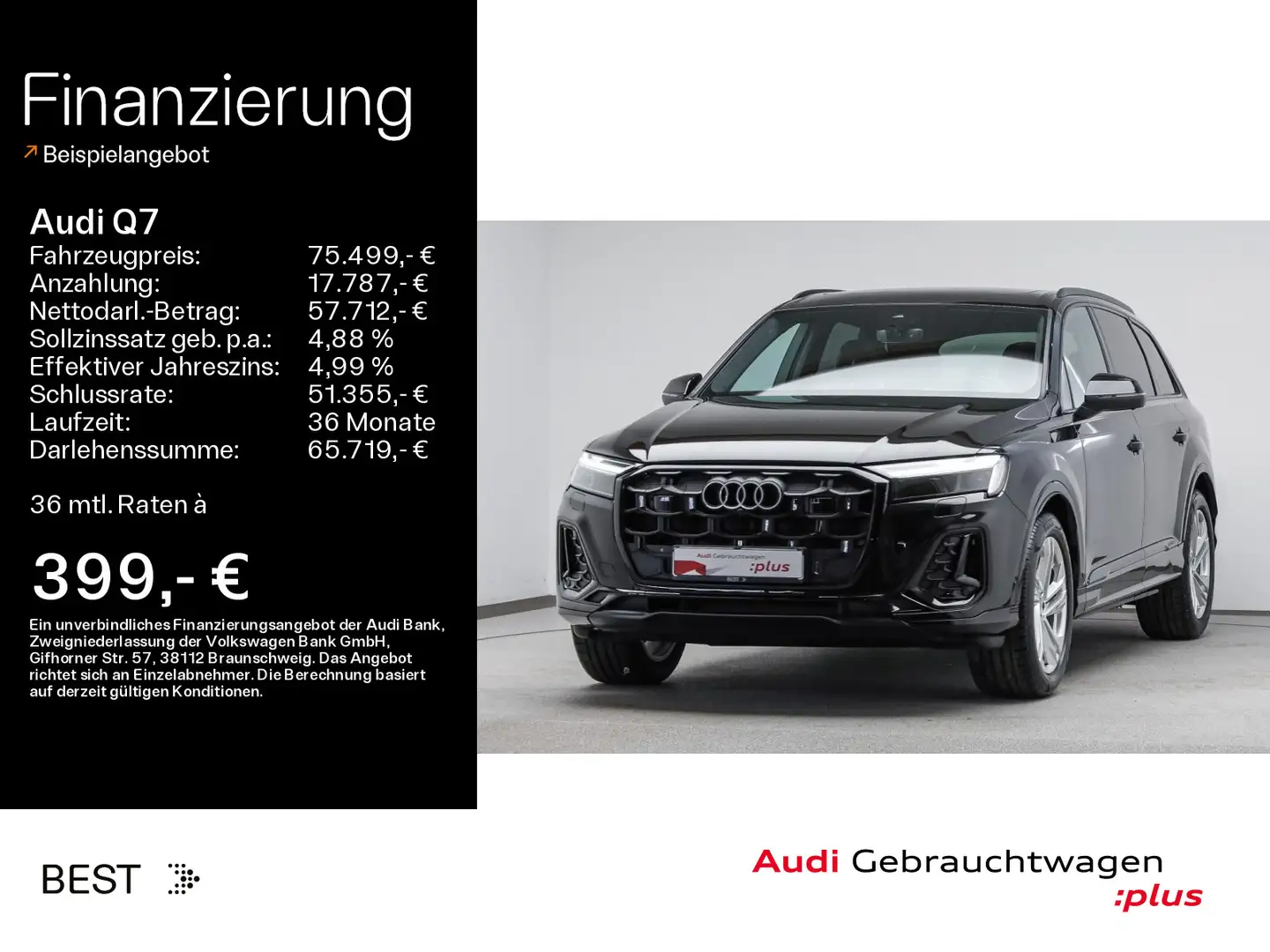 Audi Q7 50 TDI quattro S-LINE*MATRIX*OPTIK-PAKET*PANO Czarny - 1