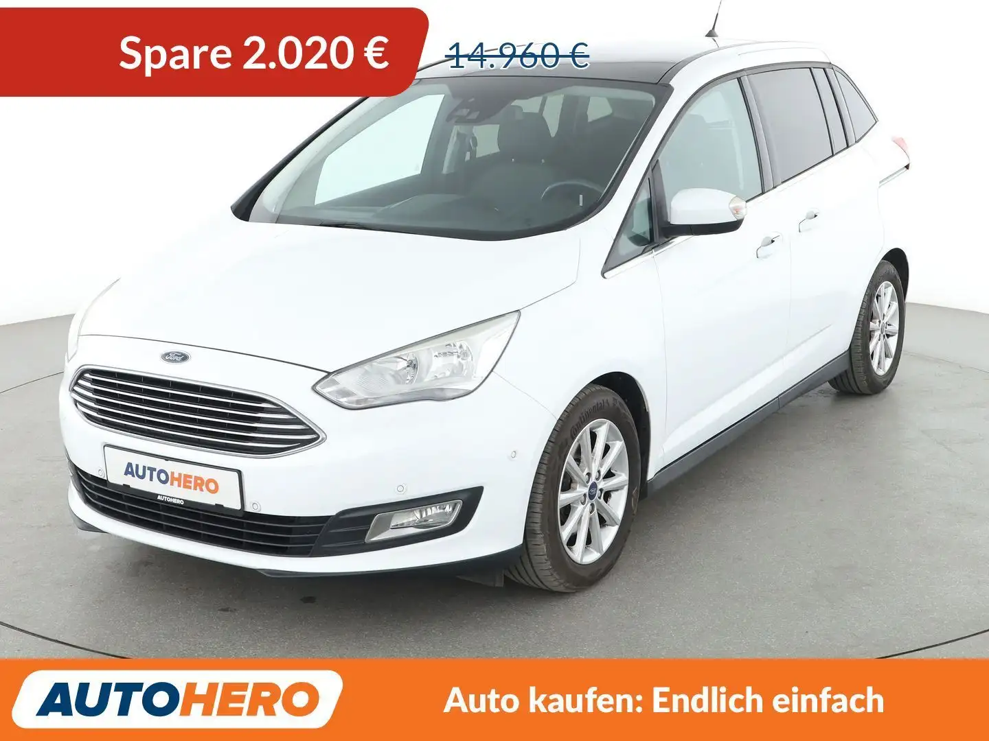 Ford Grand C-Max 1.5 EcoBoost Titanium *TEMPO*PDC*SHZ*ALU*KLIMA* Weiß - 1