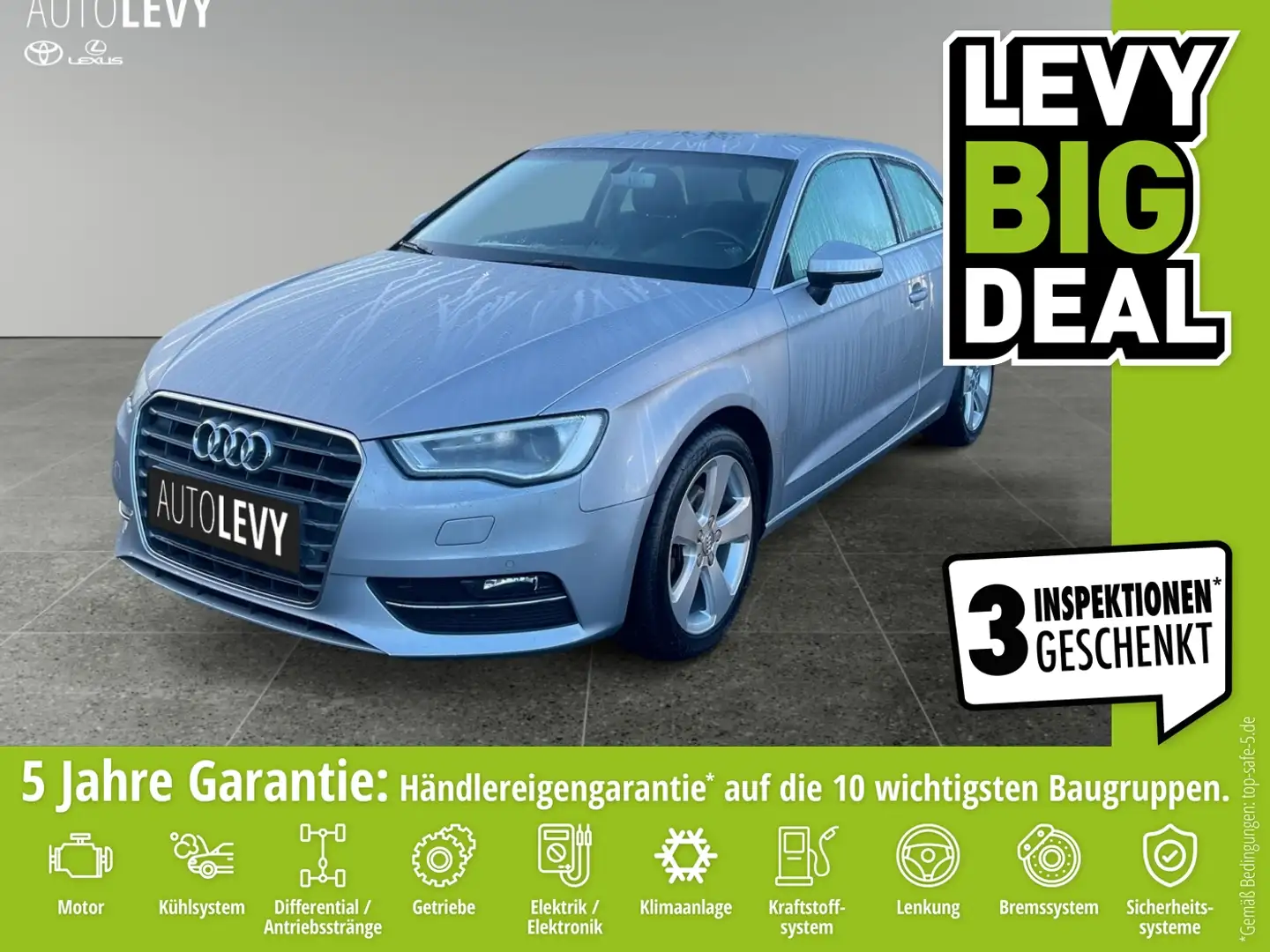 Audi A3 1.6 TDI Ambition +Navi+Tempomat+Klimaut+PDC Silber - 1