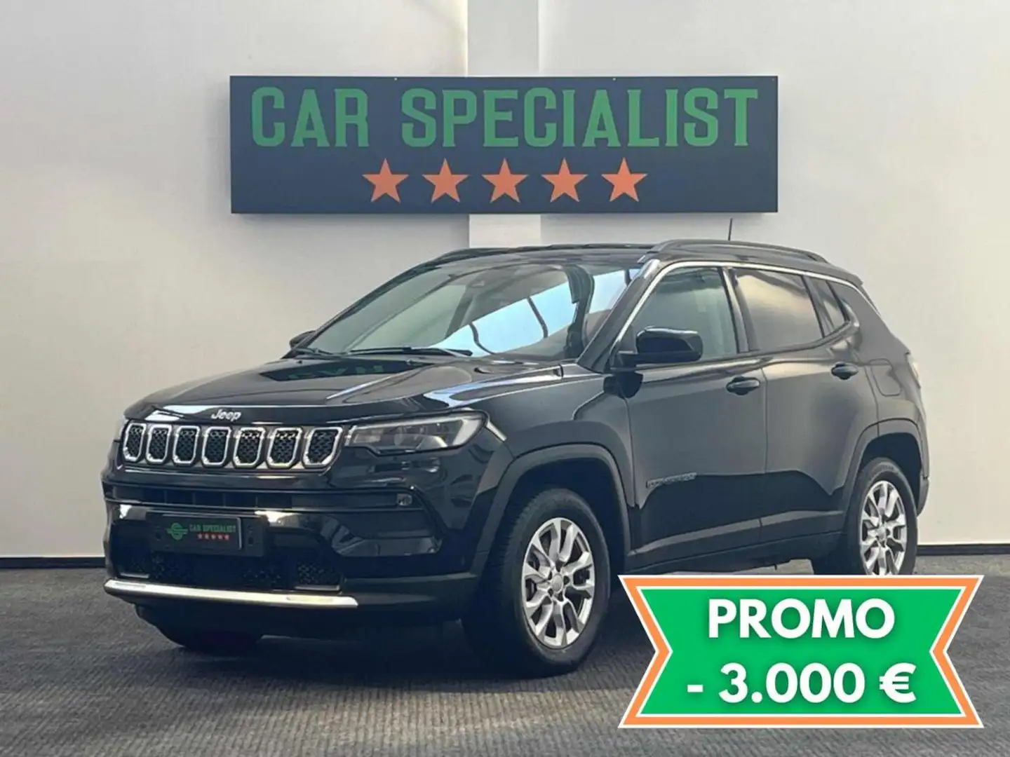 Jeep Compass 1.3 190 PHEV 4xe Limited LED|RETROCAMERA|CARPLAY Zwart - 1