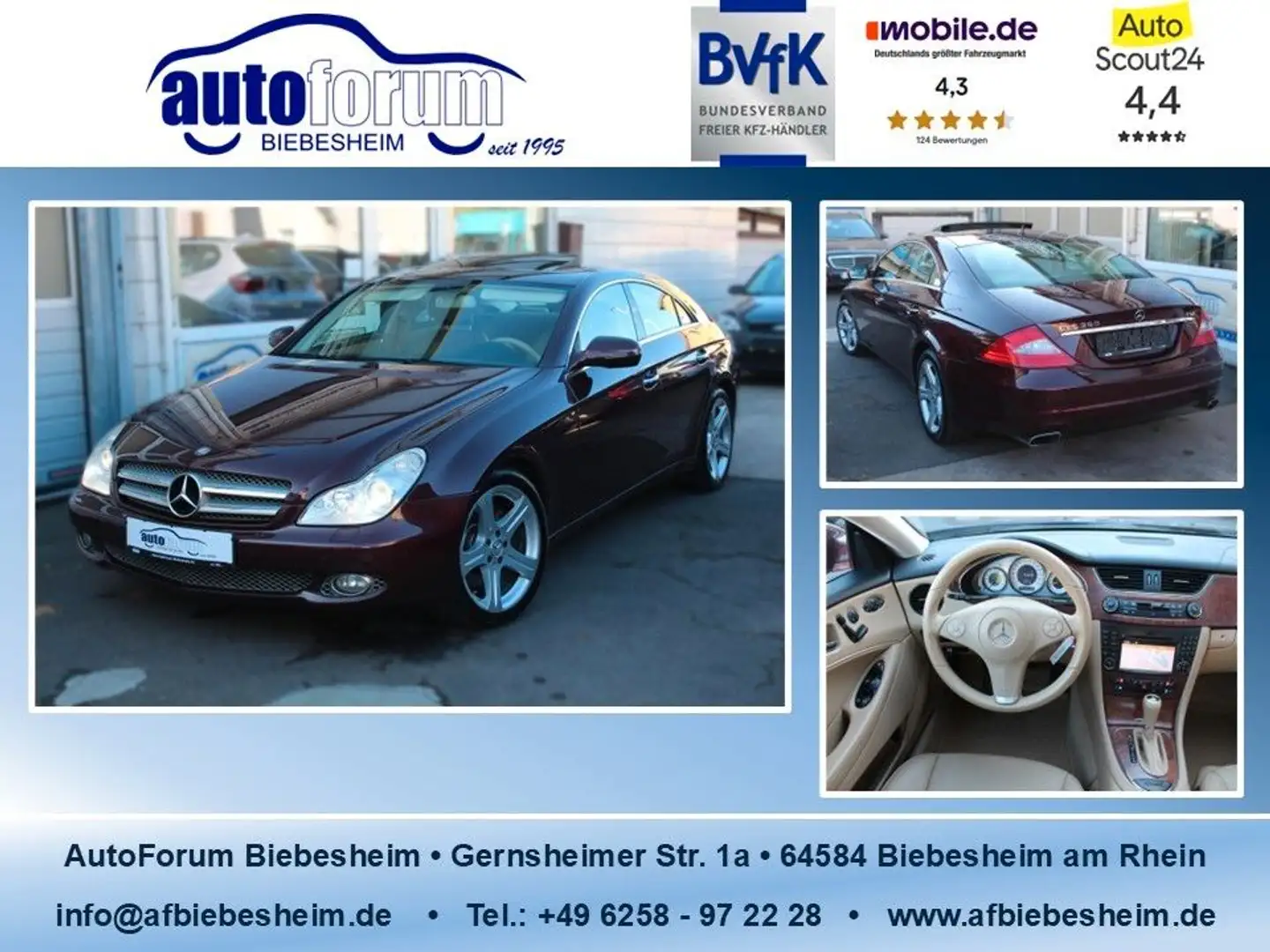 Mercedes-Benz CLS 350 CGI Sitzbelüf.*S-Dach*Bi-Xenon*2.Hand Rot - 1