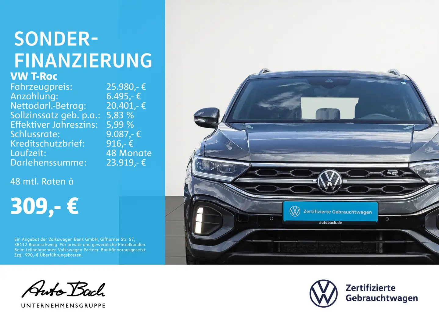 Volkswagen T-Roc 1.5 TSI "R-Line" DSG Navi LED ACC EPH DAB Grau - 2