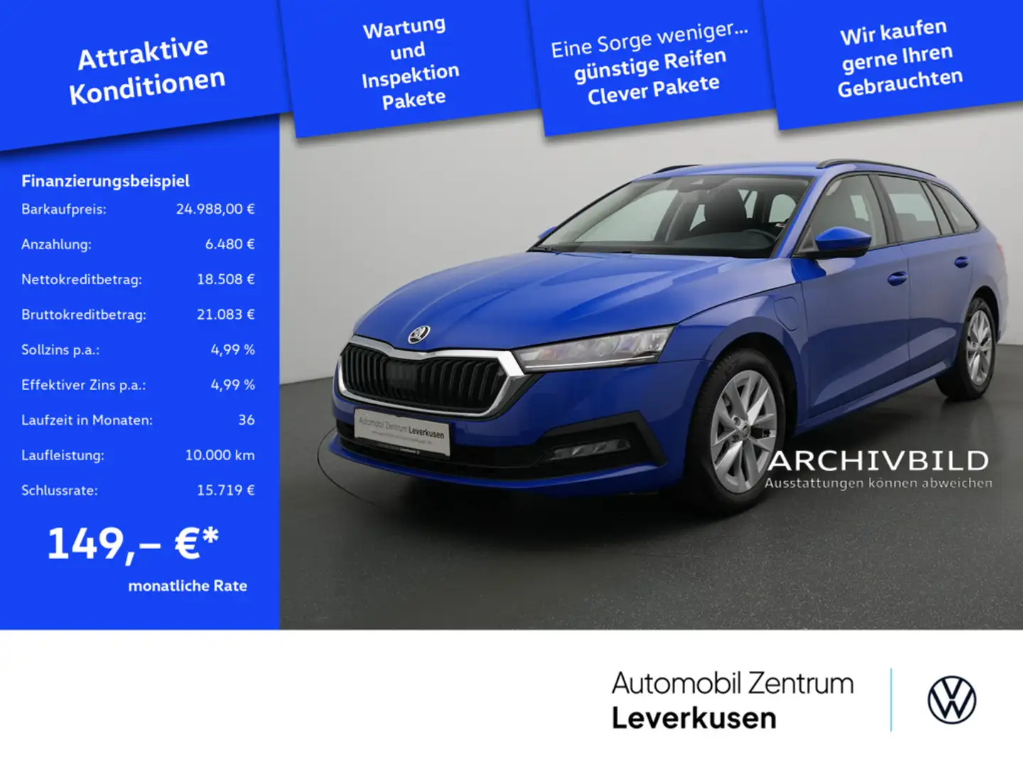 Skoda Octavia Combi Ambition iV VIRT CARPLAY SHZ LE Blau - 1