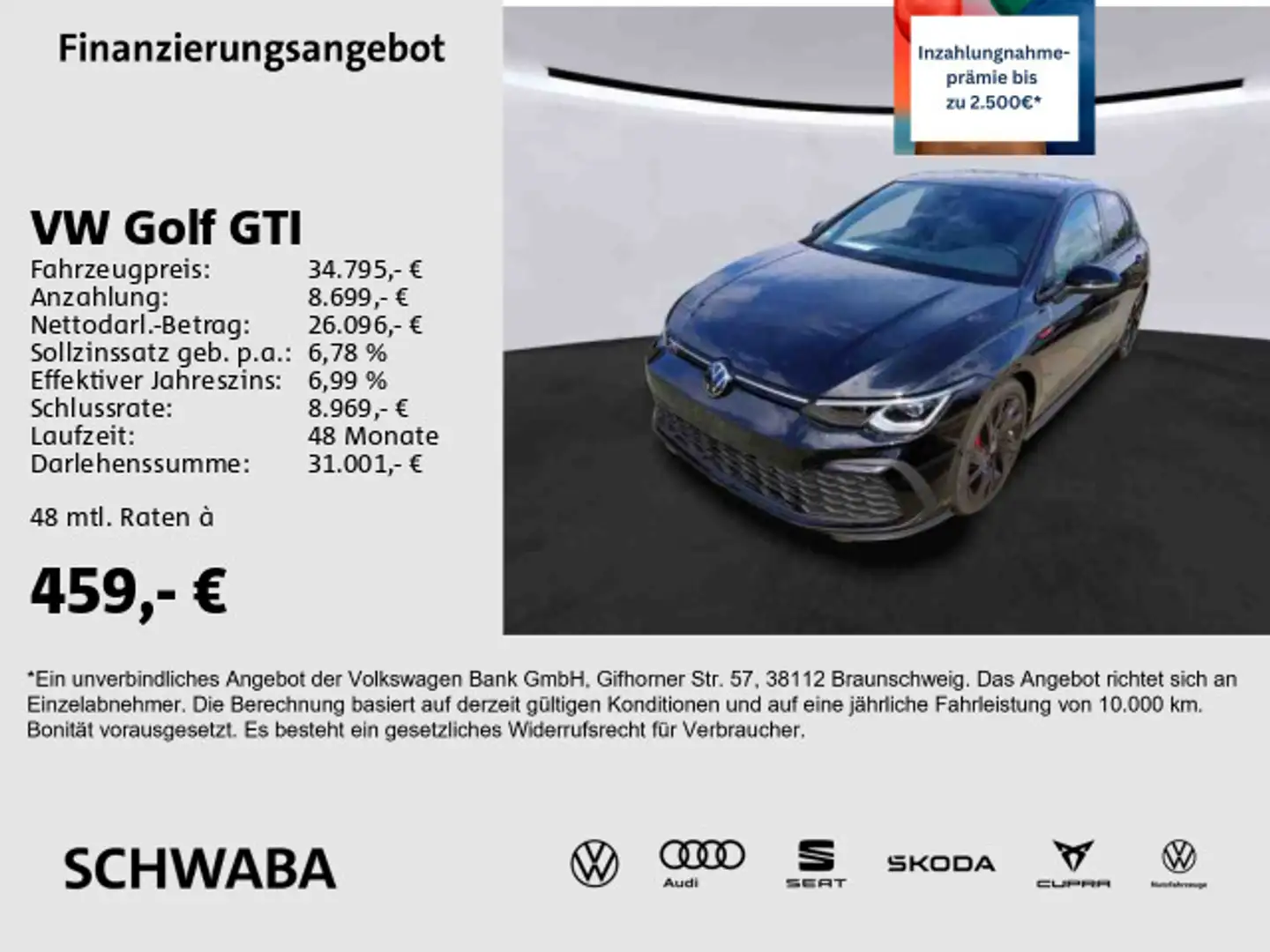 Volkswagen Golf GTI Golf VIII GTI 2.0TSI DSG Black Style*PANO*8-fach Schwarz - 1