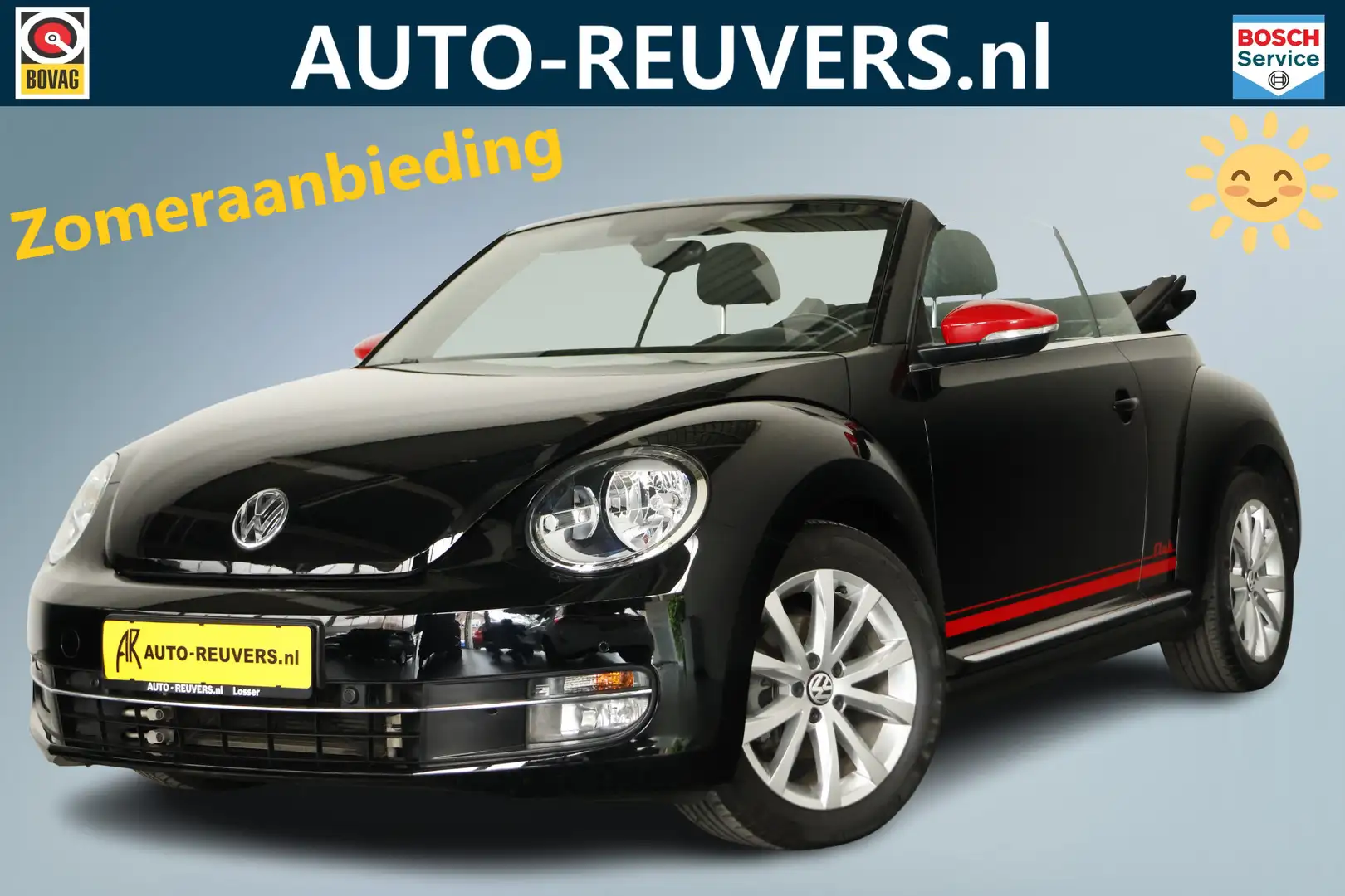 Volkswagen Beetle Cabriolet 1.2 TSI Club BlueMotion / Navi / Cruisec Zwart - 1