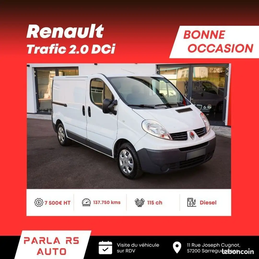 Renault Trafic 2.0 Dci 115ch 3 places Blanc - 1