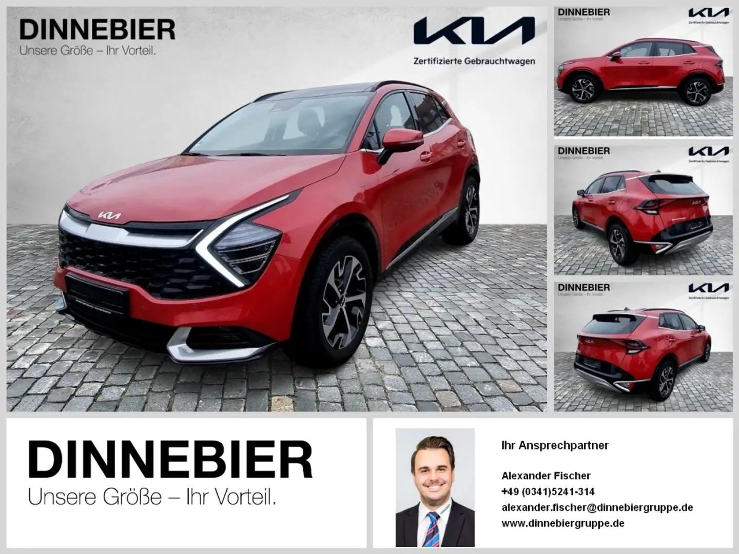 Kia Sportage Spirit 1.6T LED+360°+Glasdach+Navi Rot - 1