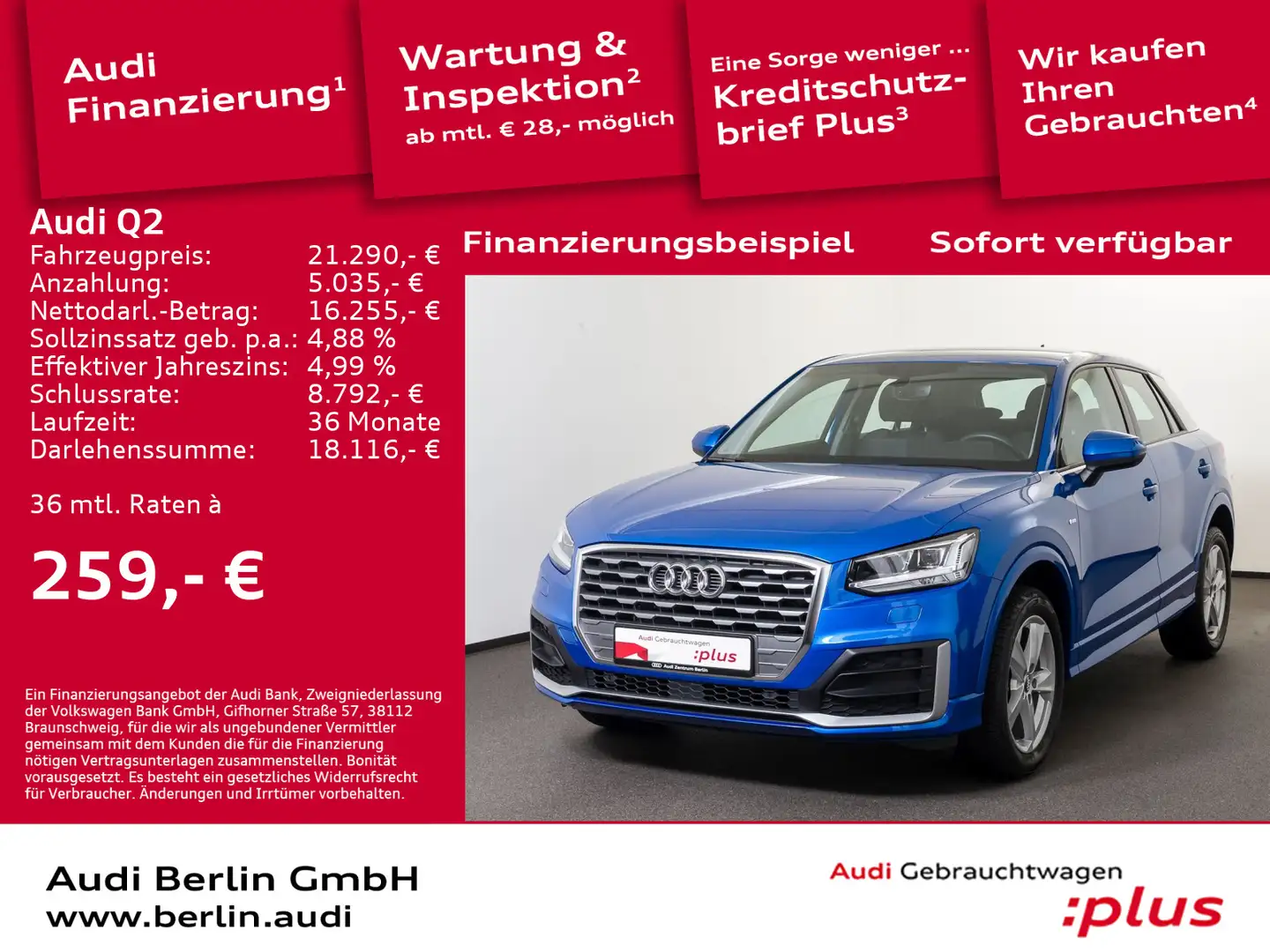 Audi Q2 sport 30 TDI S tr. SITZHZG PDC LED Blue - 1