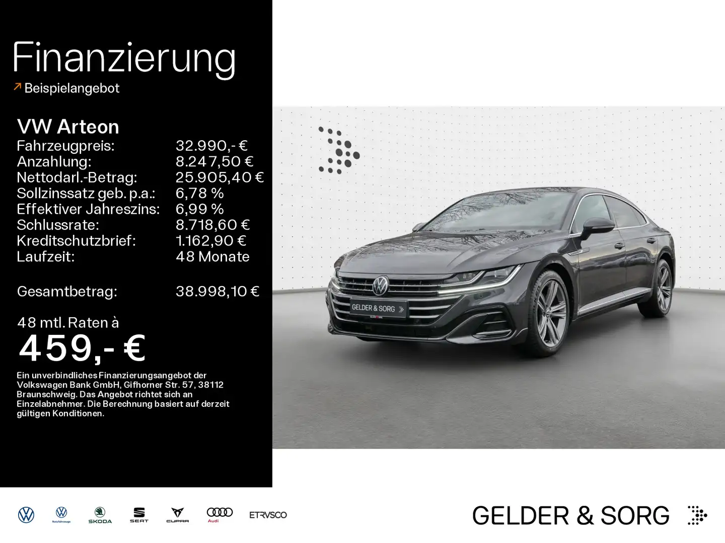 Volkswagen Arteon R-Line 2.0 TDI LED*RFK*Digital*Navi*ACC Grau - 1