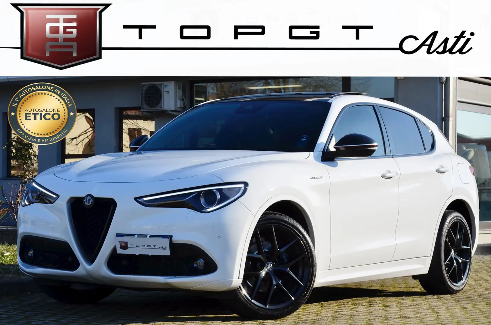 Alfa Romeo Stelvio Stelvio 2.2 t Veloce Q4 210cv AT8 , TETTO ,PERMUTE Bianco - 1