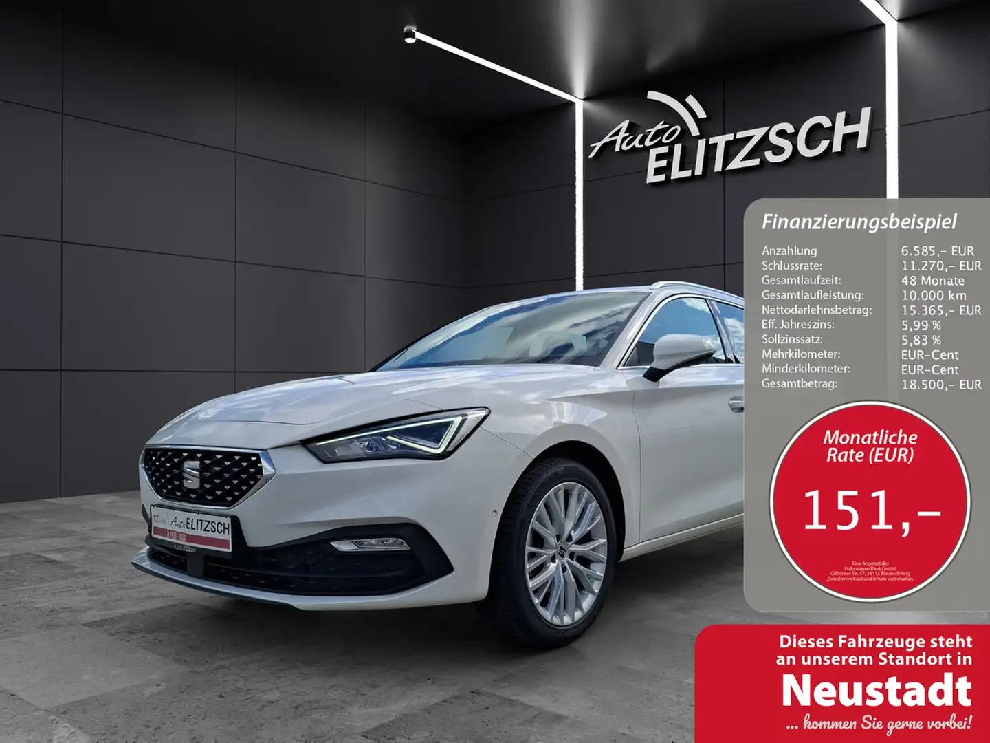SEAT Leon ST eTSI Xcellence DSG LED Navi GRA Park-Assist SH Weiß - 1