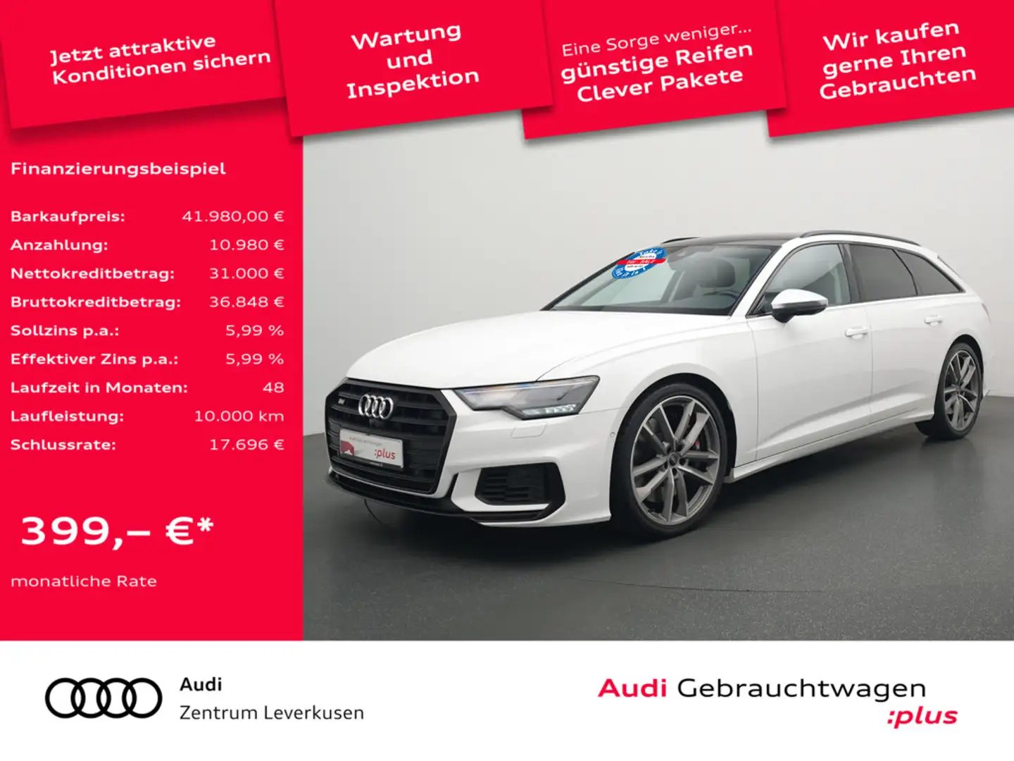 Audi S6 PANO MEMORY LEDER LED 360° PDC VIRT Noir - 1
