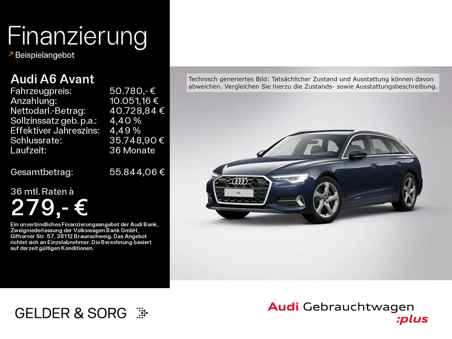 Audi A6 45 TFSI quattro advanced AHK*RFK*Matrix Blau - 1