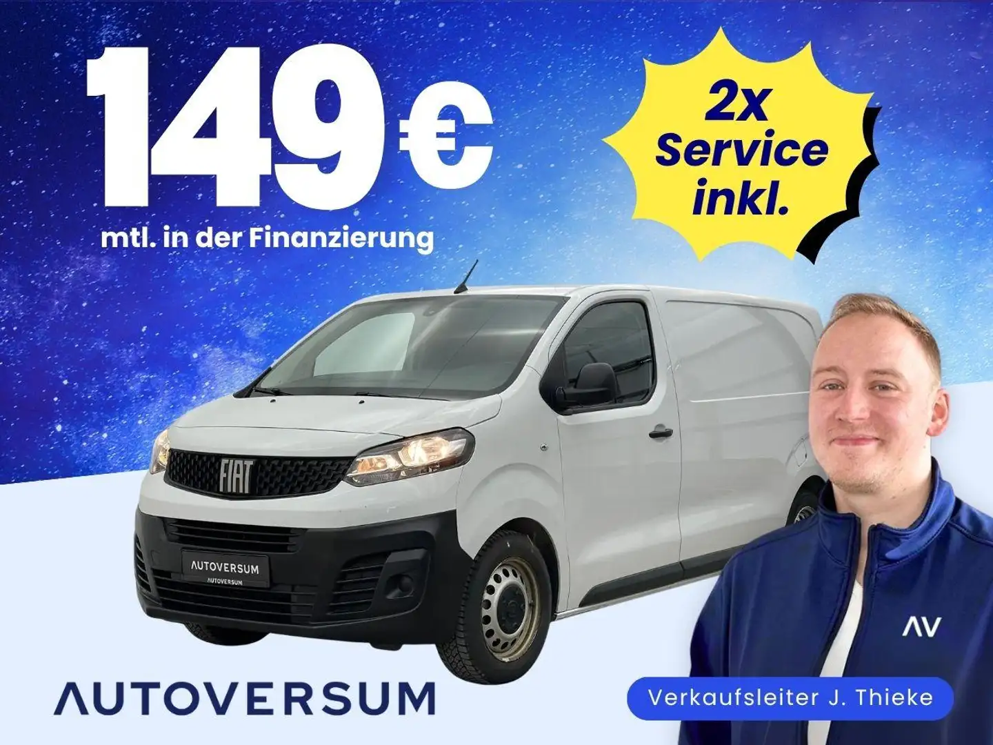 Fiat Scudo 2.0 Multijet L2 Basis TEMP*CARPLAY*LANE* Weiß - 1