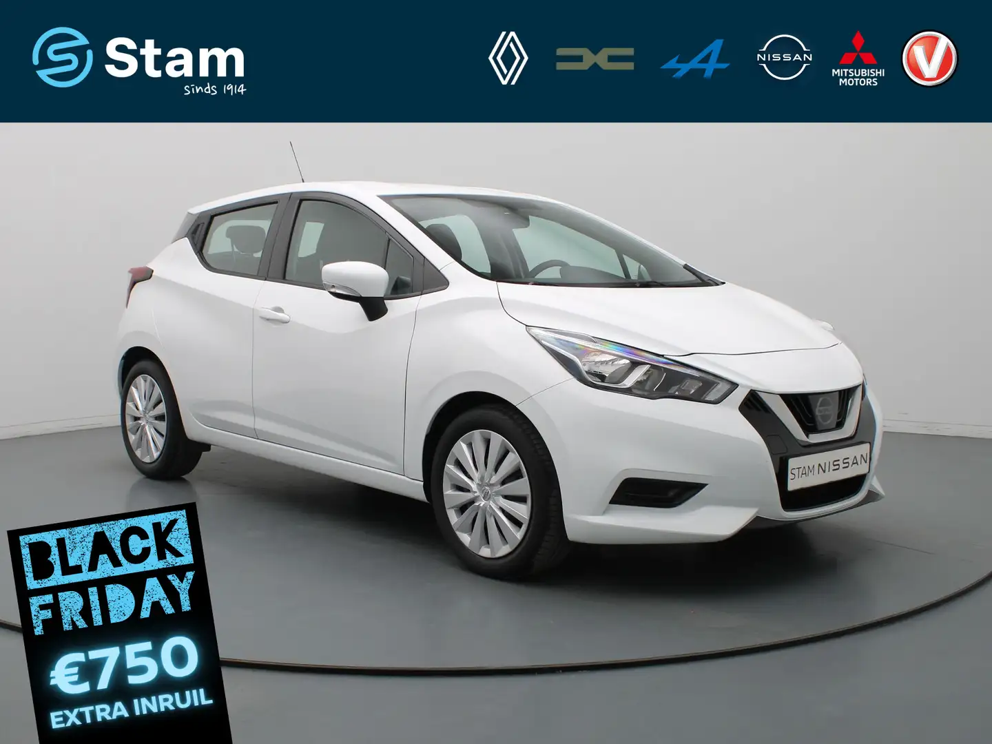 Nissan Micra 1.0 IG-T Acenta Airco | Cruise | Carplay Weiß - 1