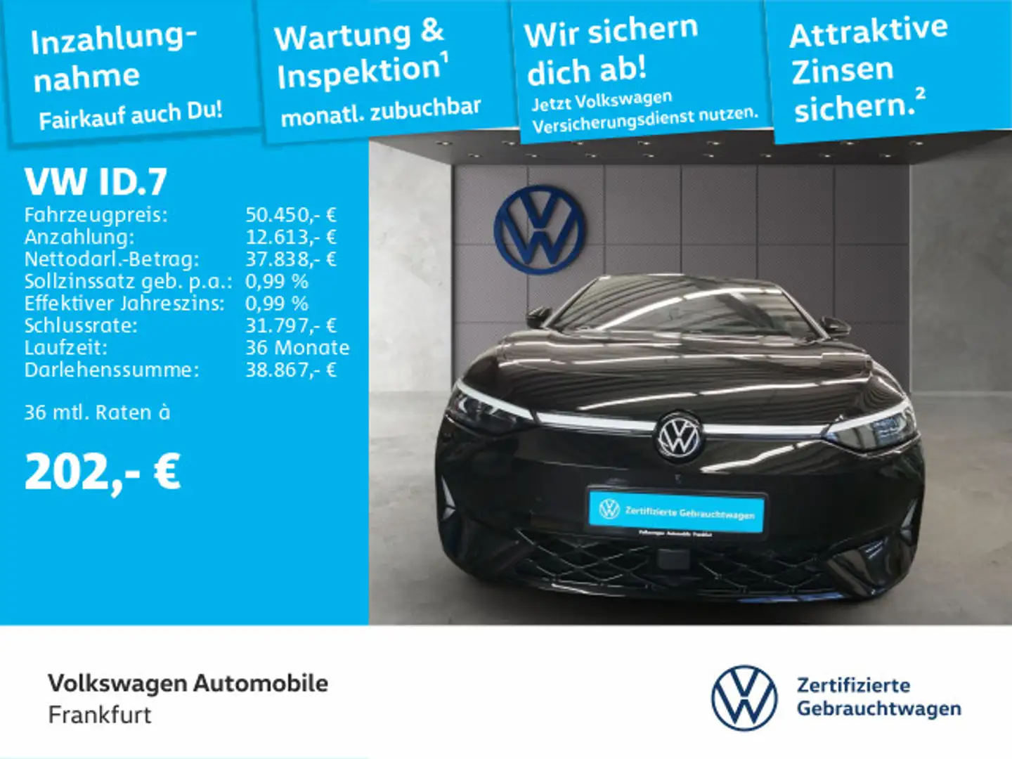 Volkswagen ID.7 GTX 4Motion MatrixLED AppleCarPlay HuD AHK Schwarz - 2
