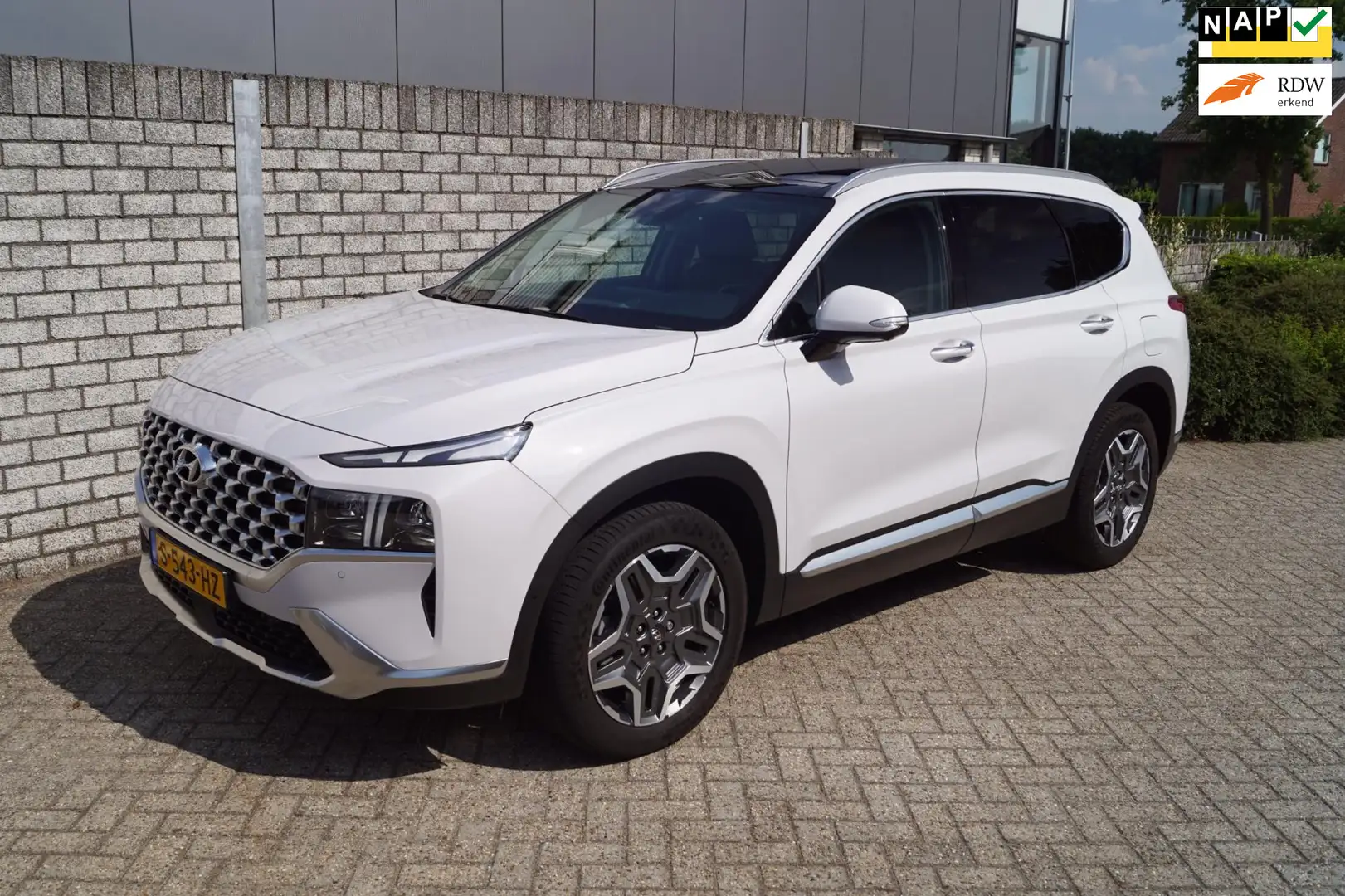 Hyundai SANTA FE 1.6 T-GDI HEV Premium Autom Panodak Leder Stoel/St Wit - 1