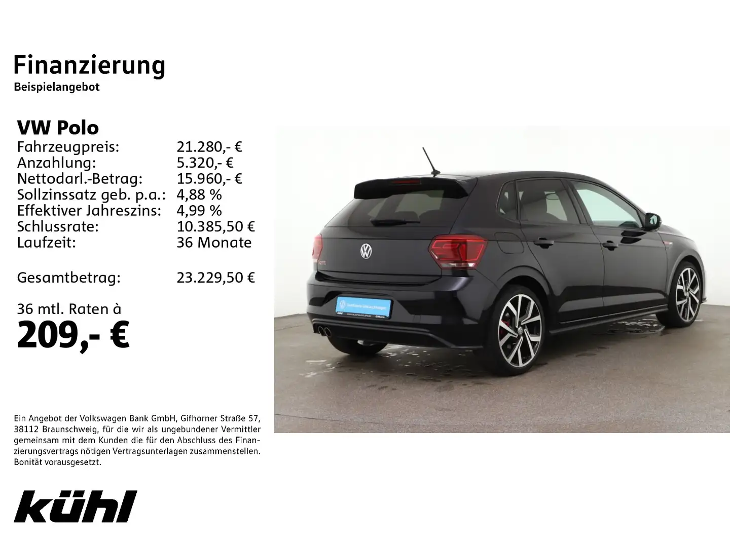 Volkswagen Polo 6 VI GTI 2.0 TSI DSG GTI LED/ ACC/ 18" Schwarz - 2