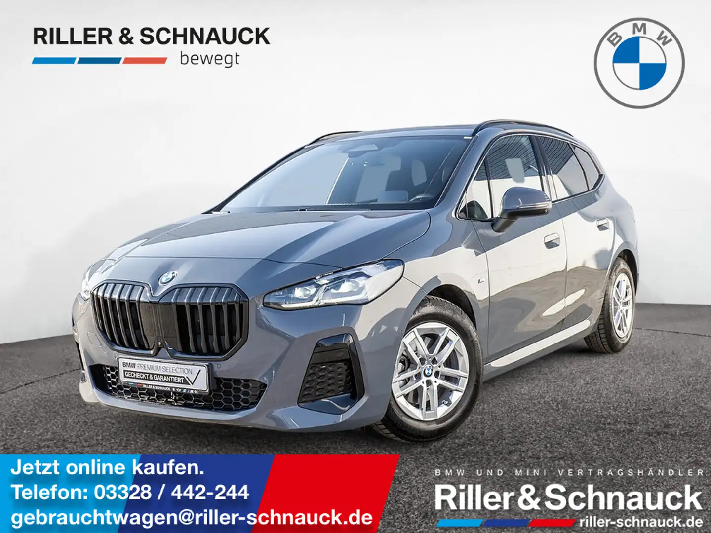 BMW 220 i Active Tourer M-Sport AHK+PANO+HUD+360°K Grau - 1