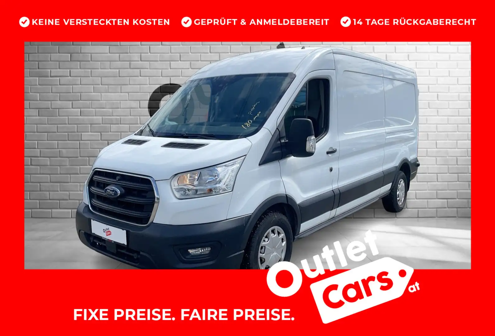 Ford Transit Kasten 2,0 EcoBlue L3H2 350 Basis Weiß - 1