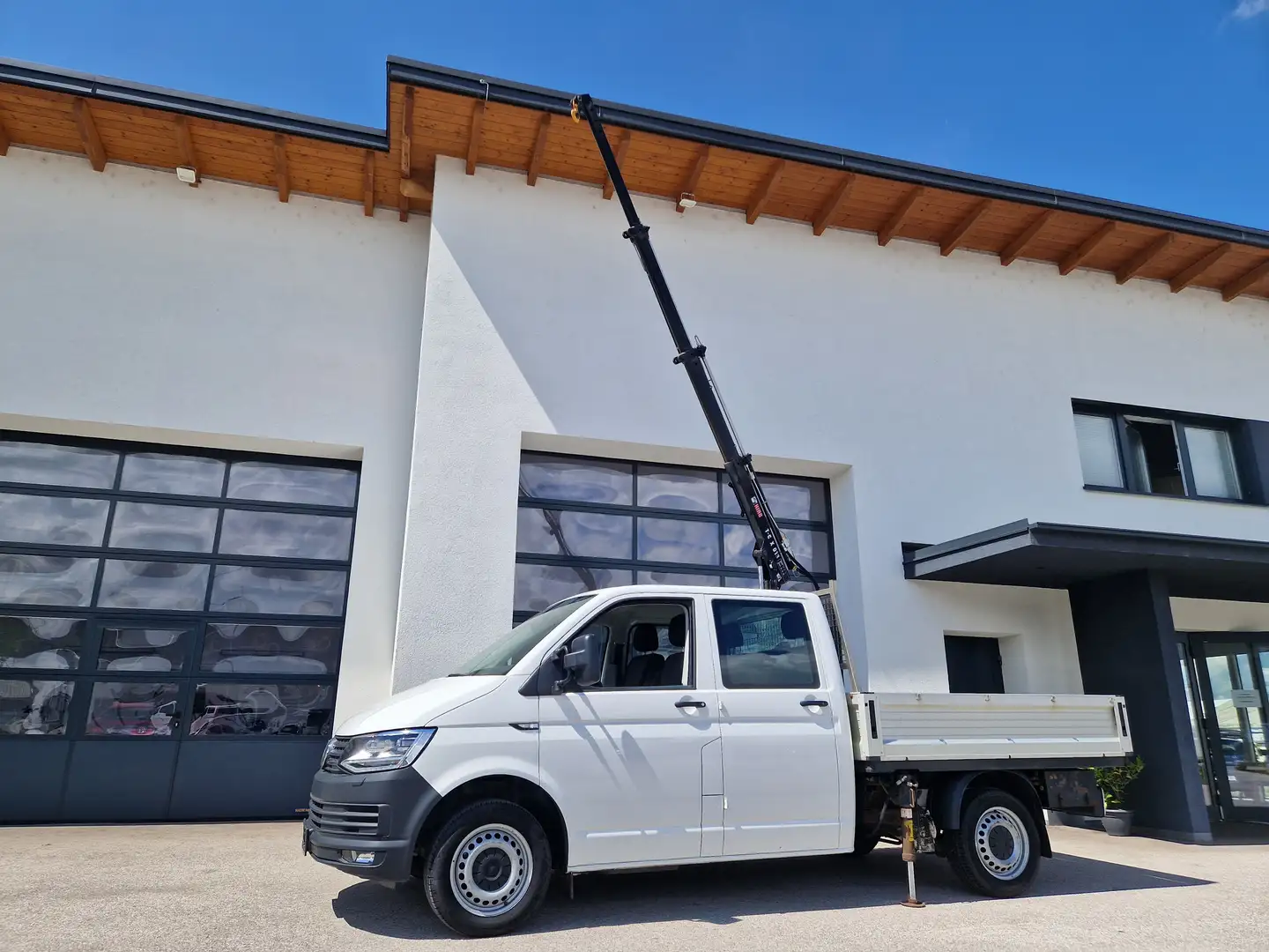 Volkswagen T6 Transporter VW T6*DK*LANG*KRAN*ALLRAD*NETTO € 21990.-* Blanc - 1