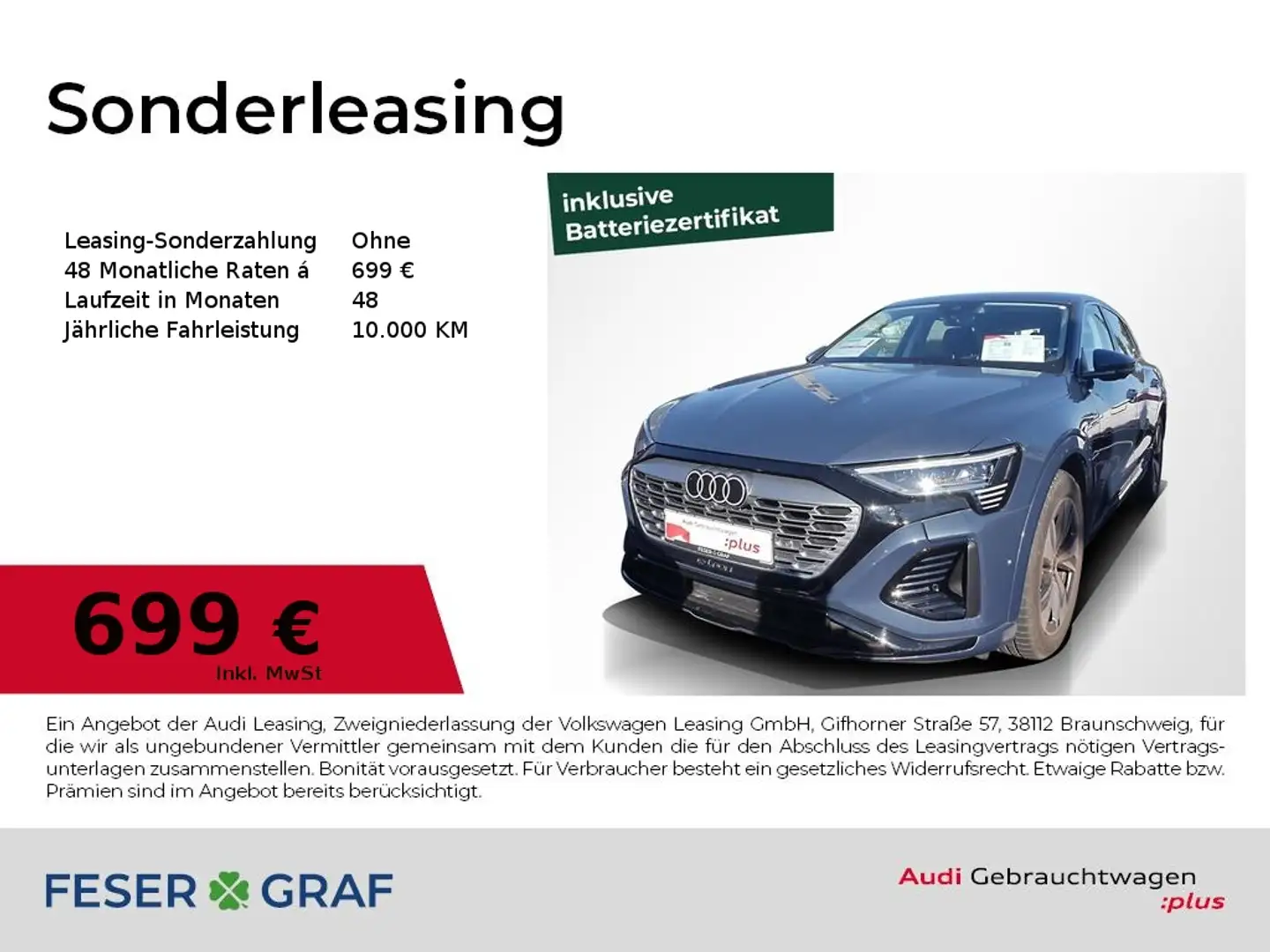 Audi Q8 e-tron 55 qu. S line Ext AHK Matrix Navi Pano Blau - 1