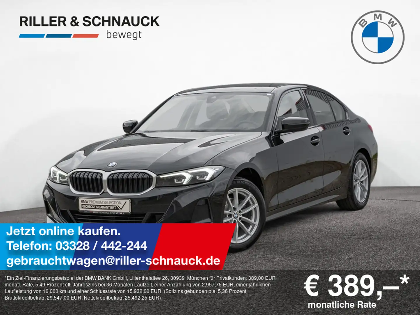 BMW 318 d LED+NAVI+KAMERA+KLIMAAUT+PDC+ Noir - 1