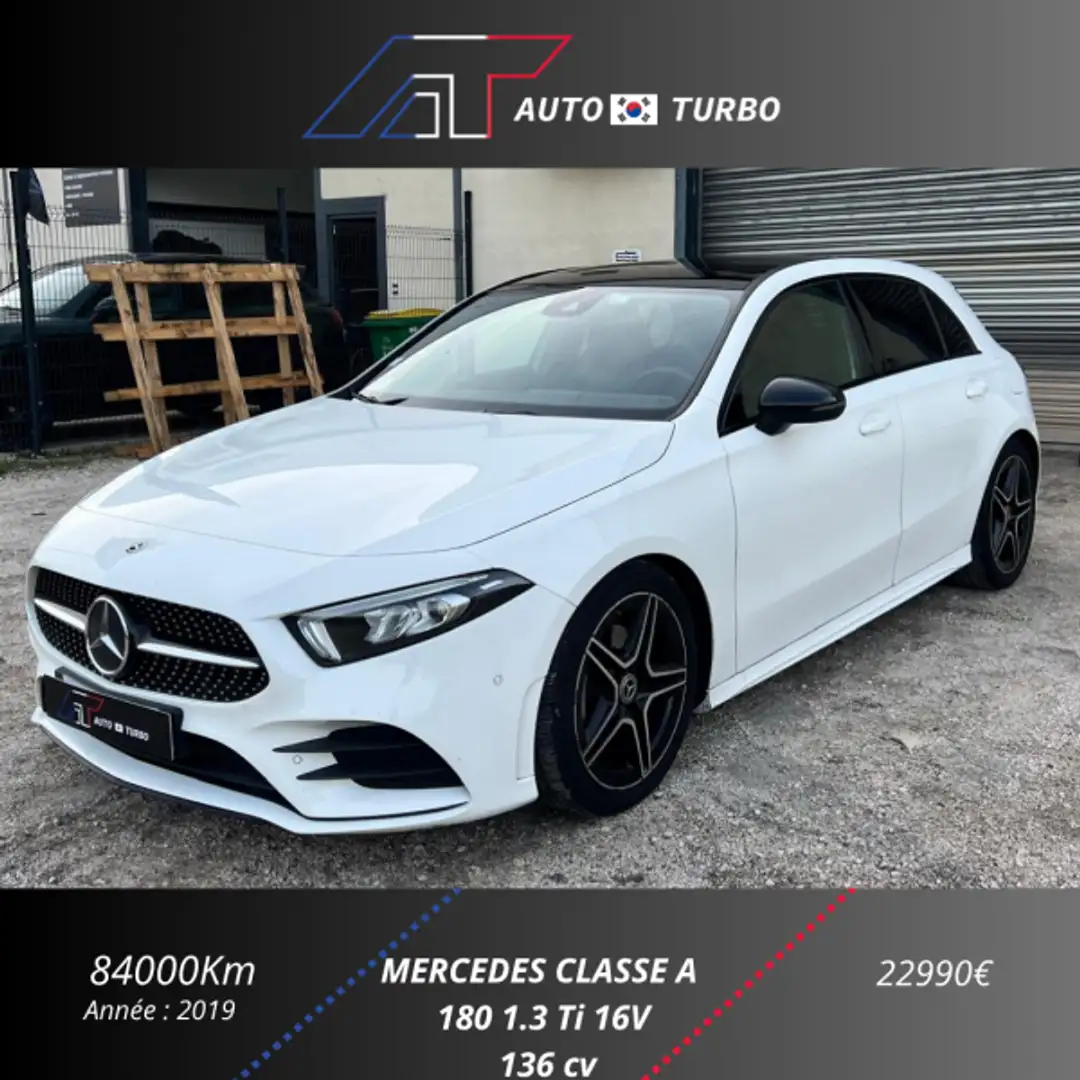 Mercedes-Benz A 180 180 136CH AMG LINE Blanc - 1