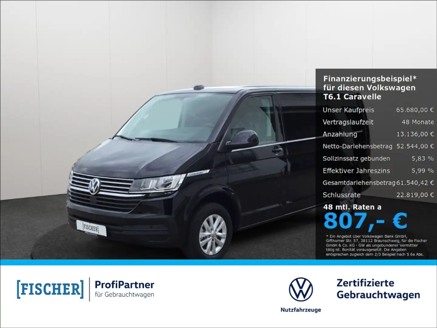 Volkswagen T6.1 Caravelle 2.0TDI Comfortline Navi AHK SHZ PDC Schwarz - 1