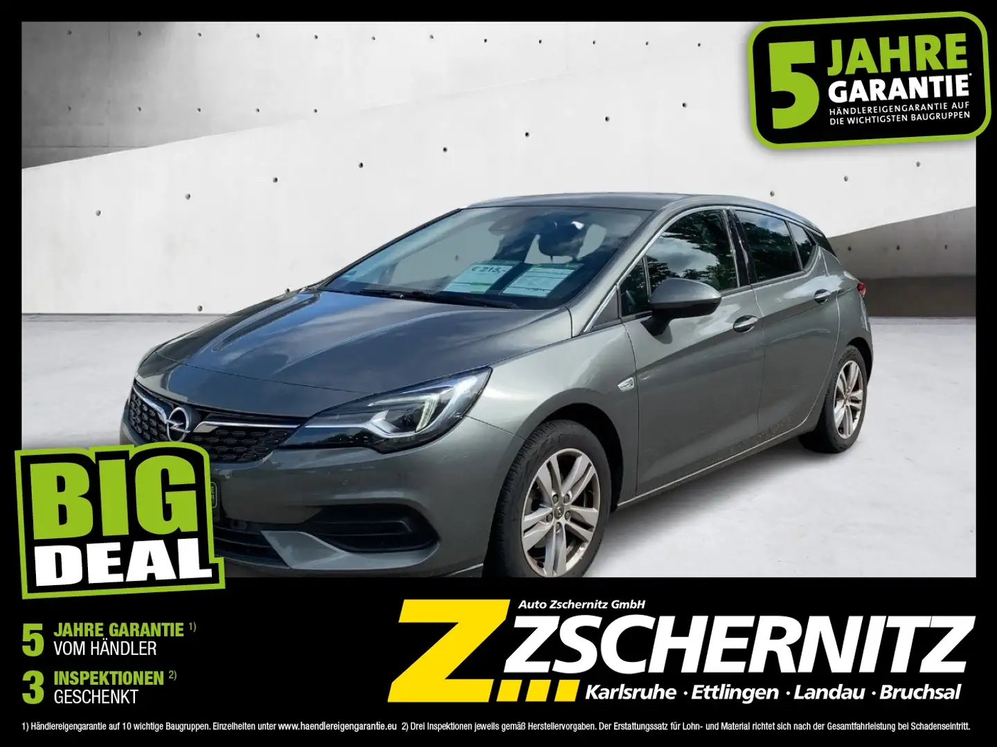 Opel Astra K 1.4 Turbo Elegance LED+Navi+SHZ+Winterp. Grau - 1