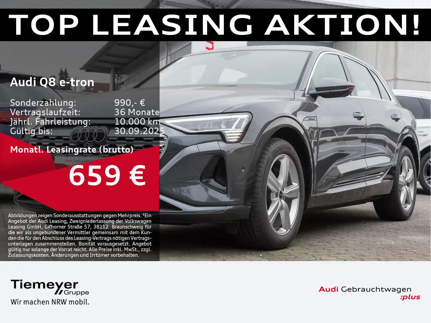 Audi Q8 e-tron 55 Q ADVANCED LM20 AHK LEDER MATRIX Gris - 1