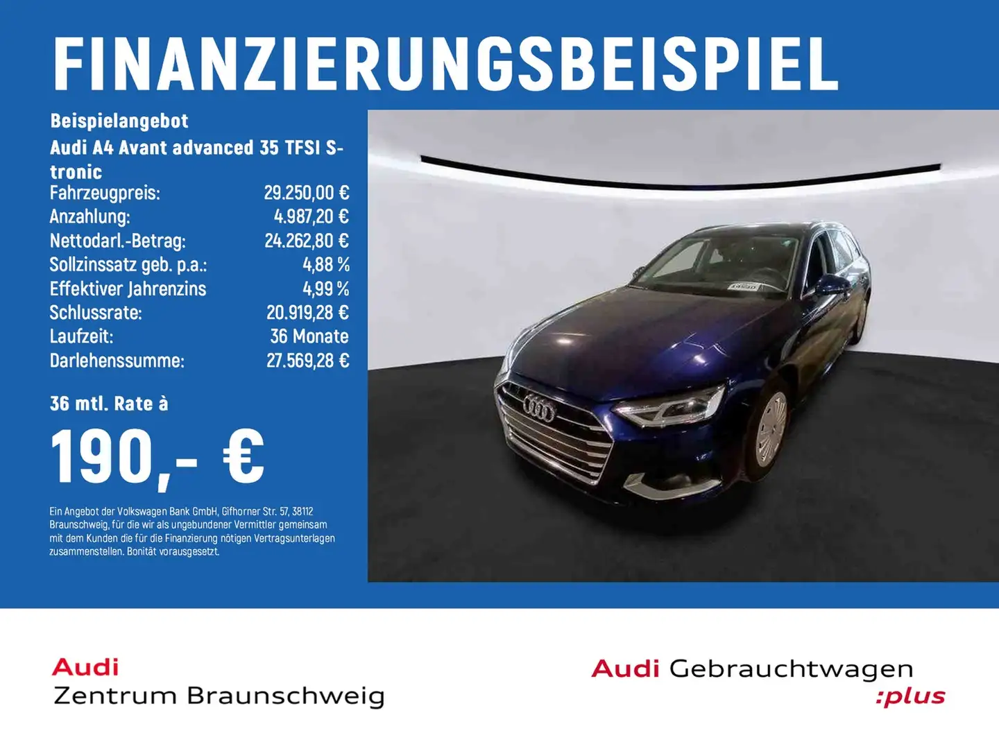 Audi A4 Avant advanced 35 TFSI S-tronic SHZ+PDC+NAVI Bleu - 2