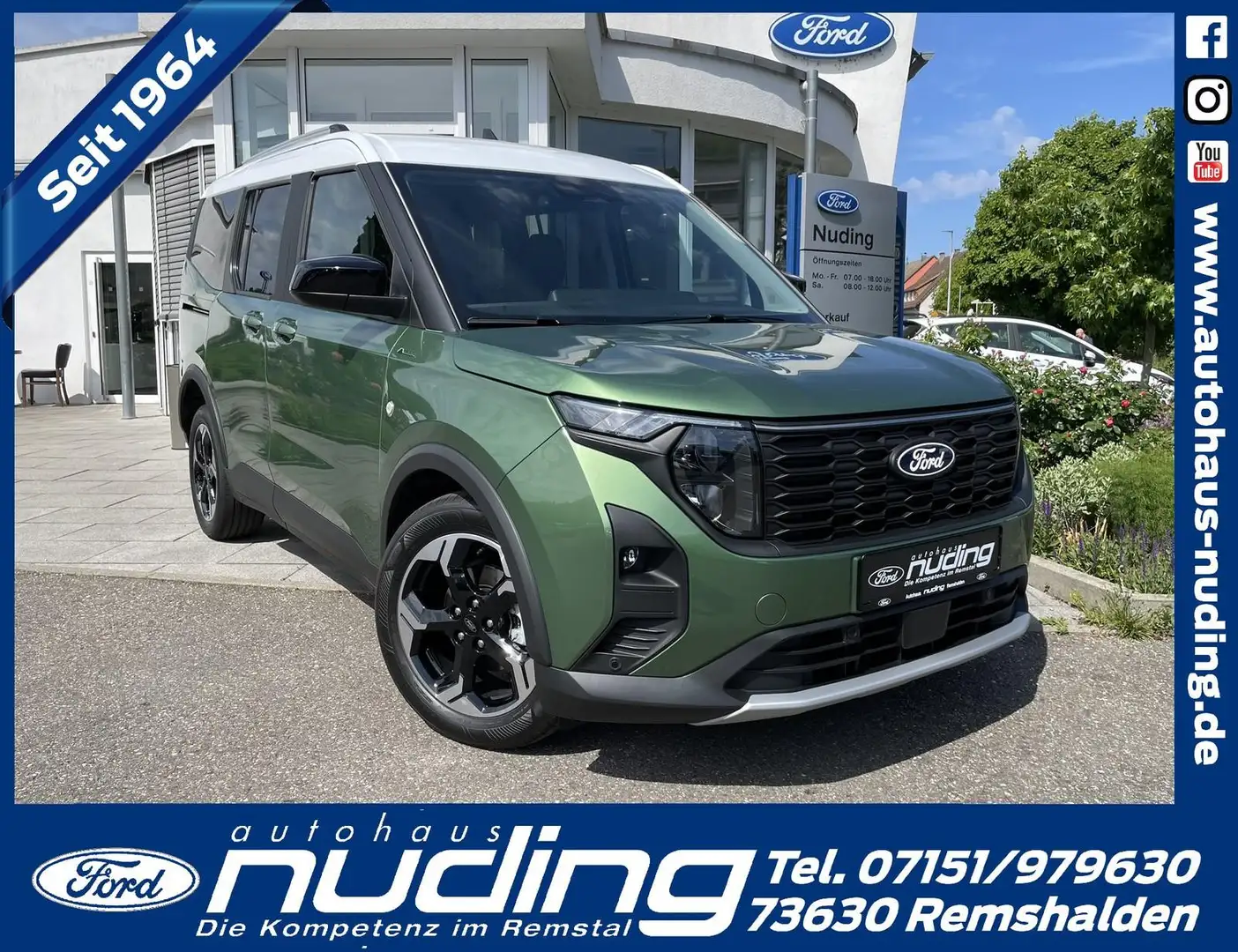 Ford Tourneo Courier 1.0 EcoBoost Aut. Active ACC/RFK Vert - 1